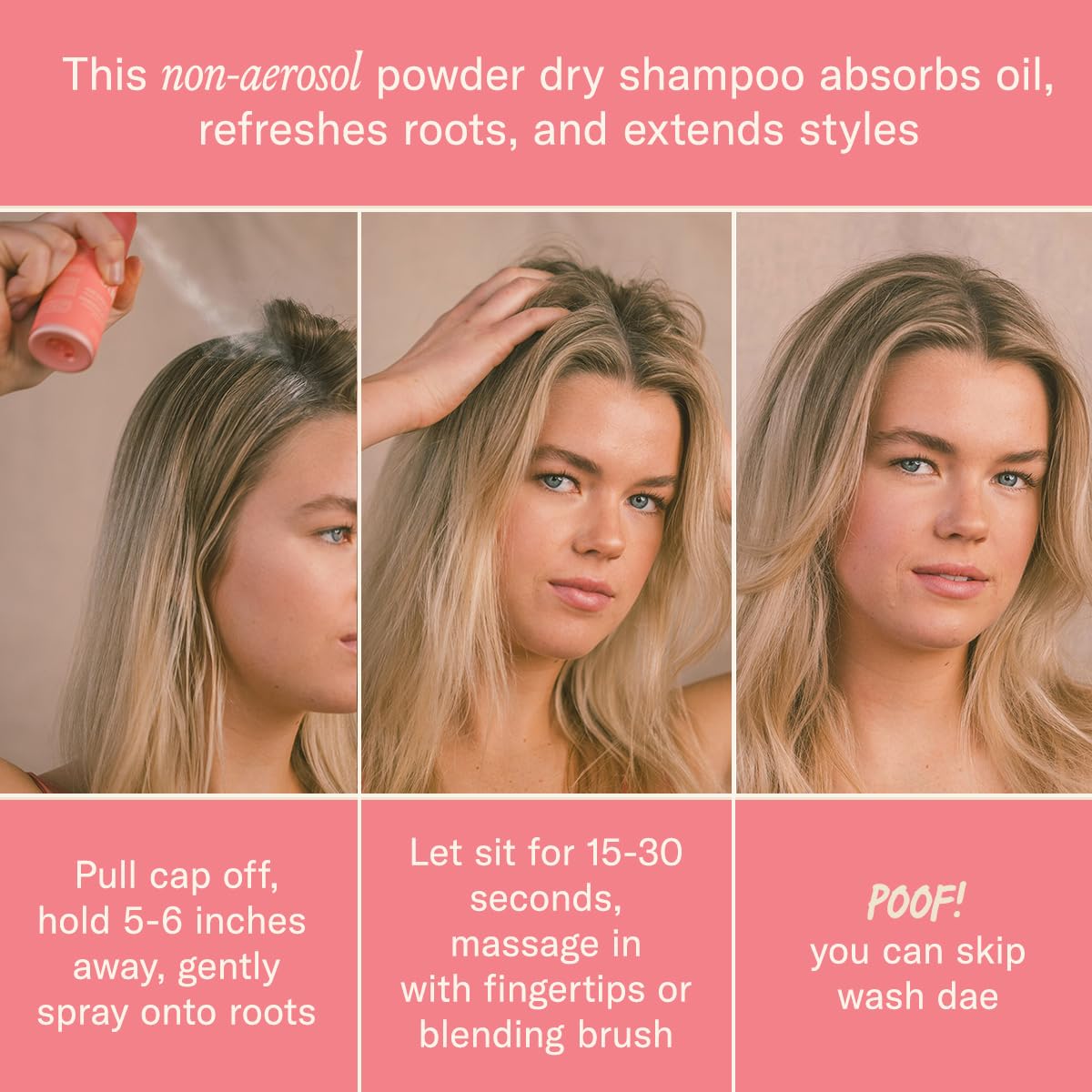 DAE Fairy Duster Dry Shampoo Powder – Non-Aerosol, Talc-Free, Absorbs Oil & Refreshes Roots