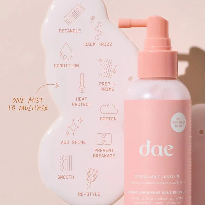 DAE Mirage Mist Leave-In Conditioner – Detangle, Shine & Heat Protect up to 450°F (5 oz)