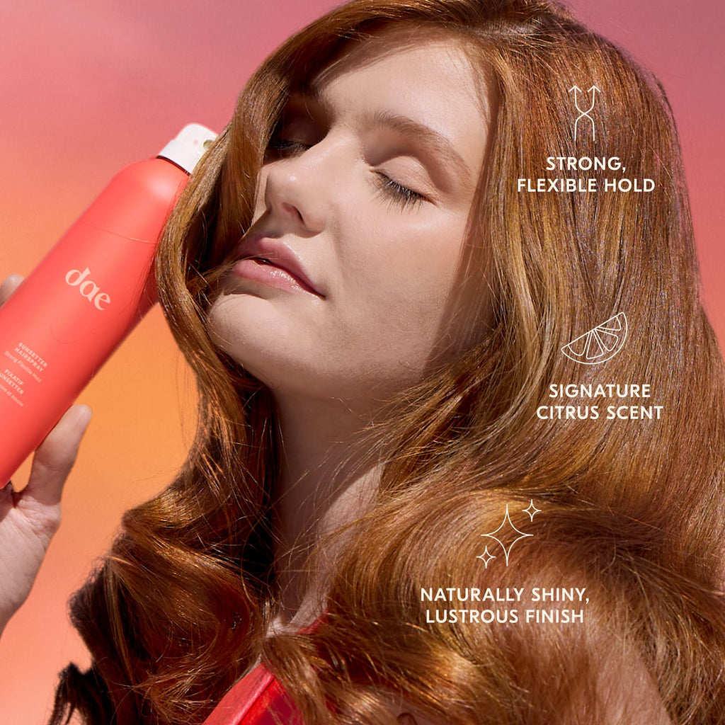 DAE Sunsetter Strong Hold Hairspray – Citrus Scent, All-Day Brushable (7 oz)
