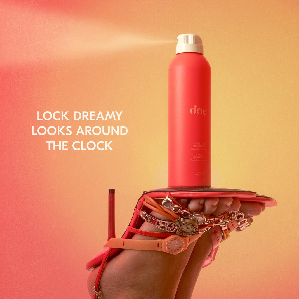 DAE Sunsetter Strong Hold Hairspray – Citrus Scent, All-Day Brushable (7 oz)