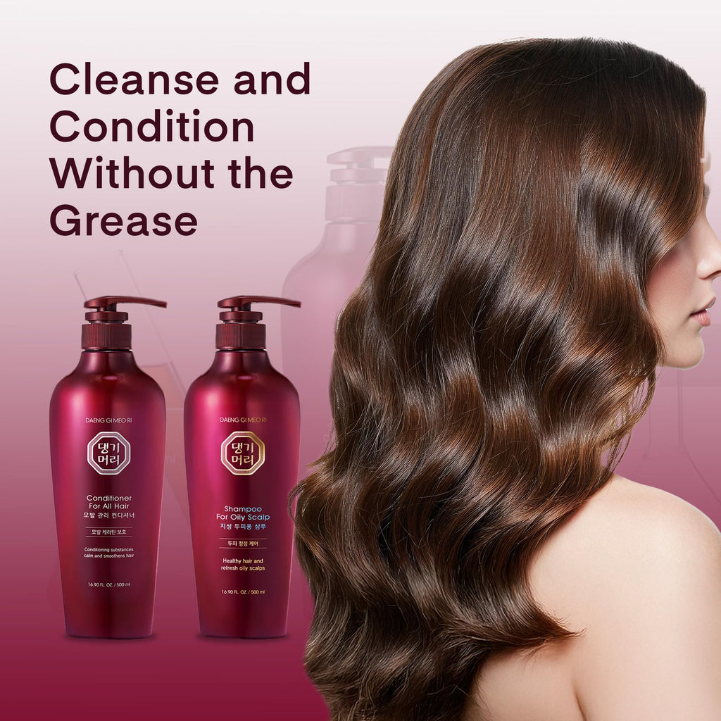 Daeng Gi Meo Ri Oily Scalp Care Shampoo & Conditioner Set – Refreshing, Strengthening & Dandruff-Reducing (16.9 fl oz each)