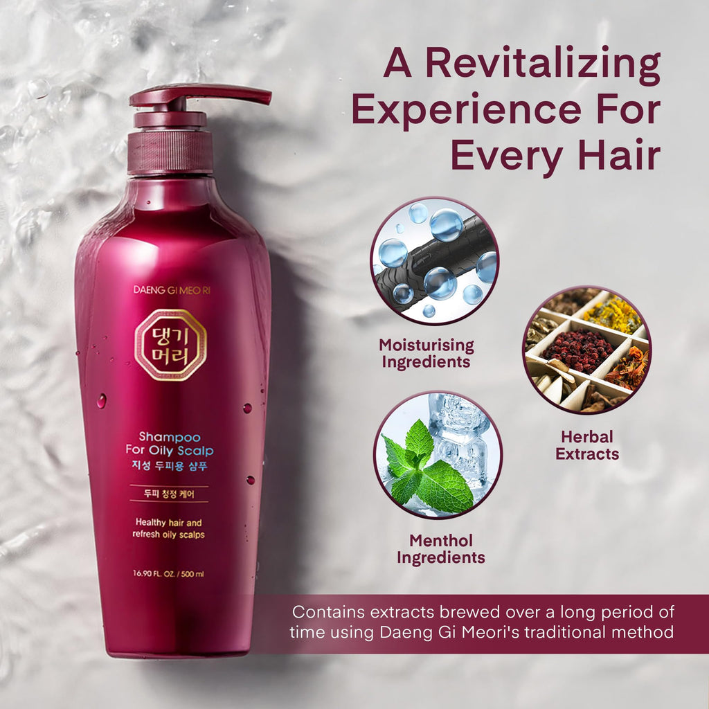 Daeng Gi Meo Ri Oily Scalp Care Shampoo & Conditioner Set – Refreshing, Strengthening & Dandruff-Reducing (16.9 fl oz each)