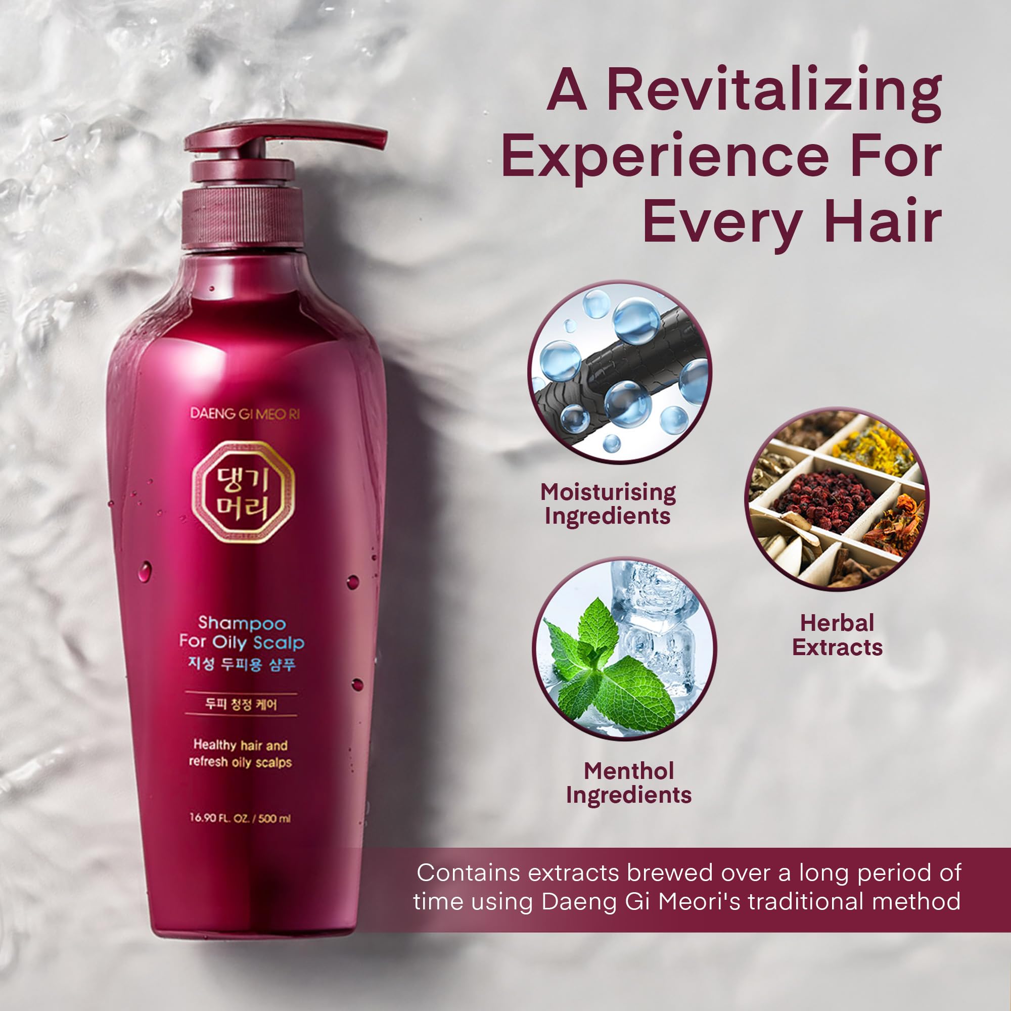 Daeng Gi Meo Ri Oily Scalp Care Shampoo & Conditioner Set – Refreshing, Strengthening & Dandruff-Reducing (16.9 fl oz each)