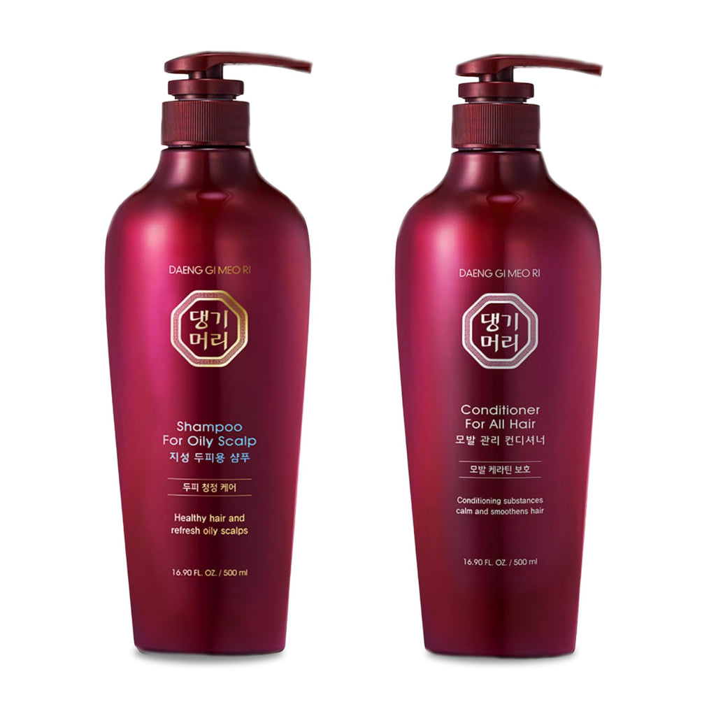 Daeng Gi Meo Ri Oily Scalp Care Shampoo & Conditioner Set – Refreshing, Strengthening & Dandruff-Reducing (16.9 fl oz each)
