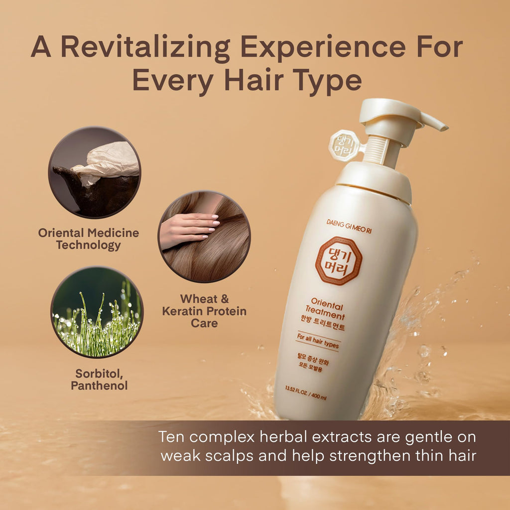 Daeng Gi Meo Ri Hair Loss Care Set – Shampoo for Oily Hair + Treatment for All Hair Types, 13.5 FL OZ