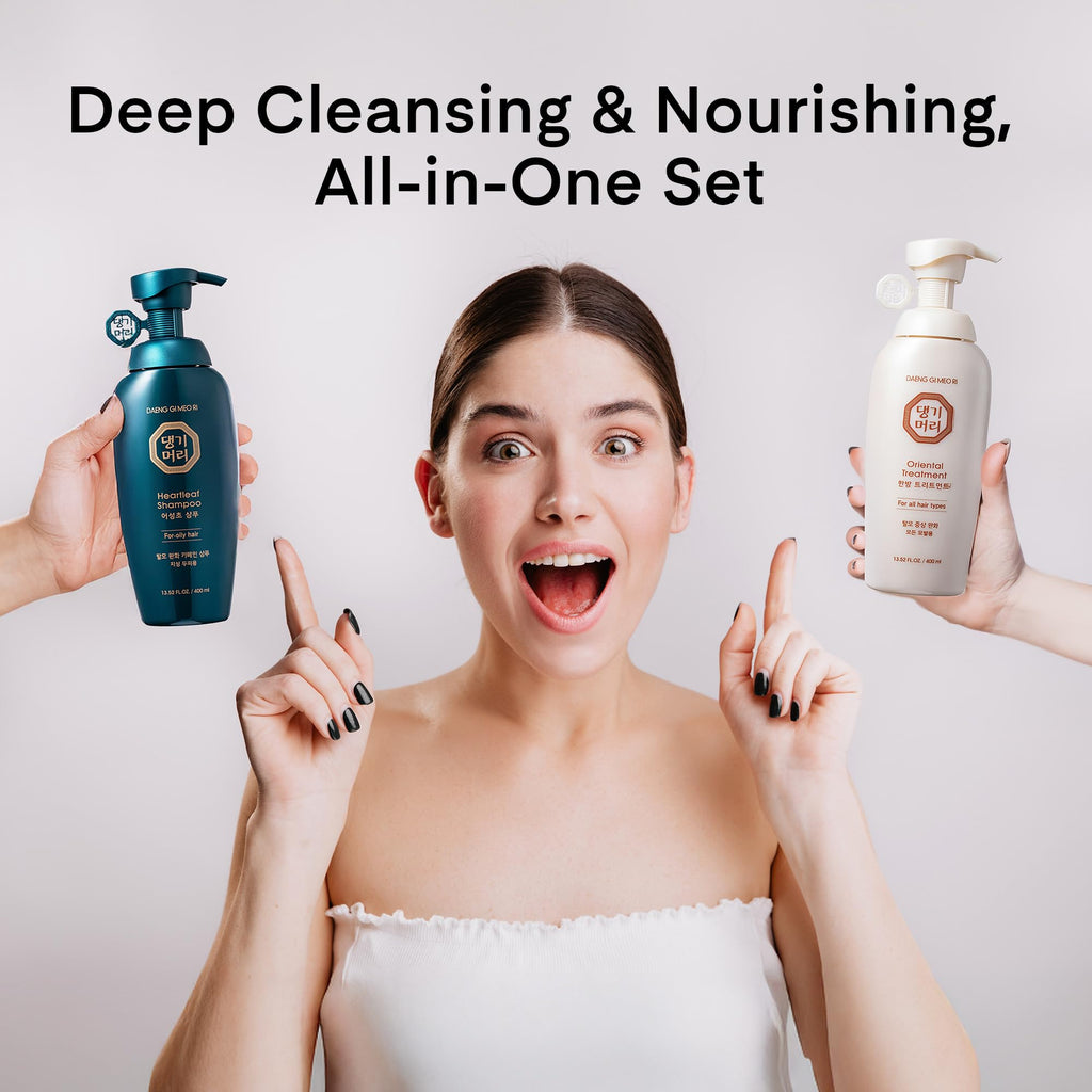 Daeng Gi Meo Ri Hair Loss Care Set – Shampoo for Oily Hair + Treatment for All Hair Types, 13.5 FL OZ