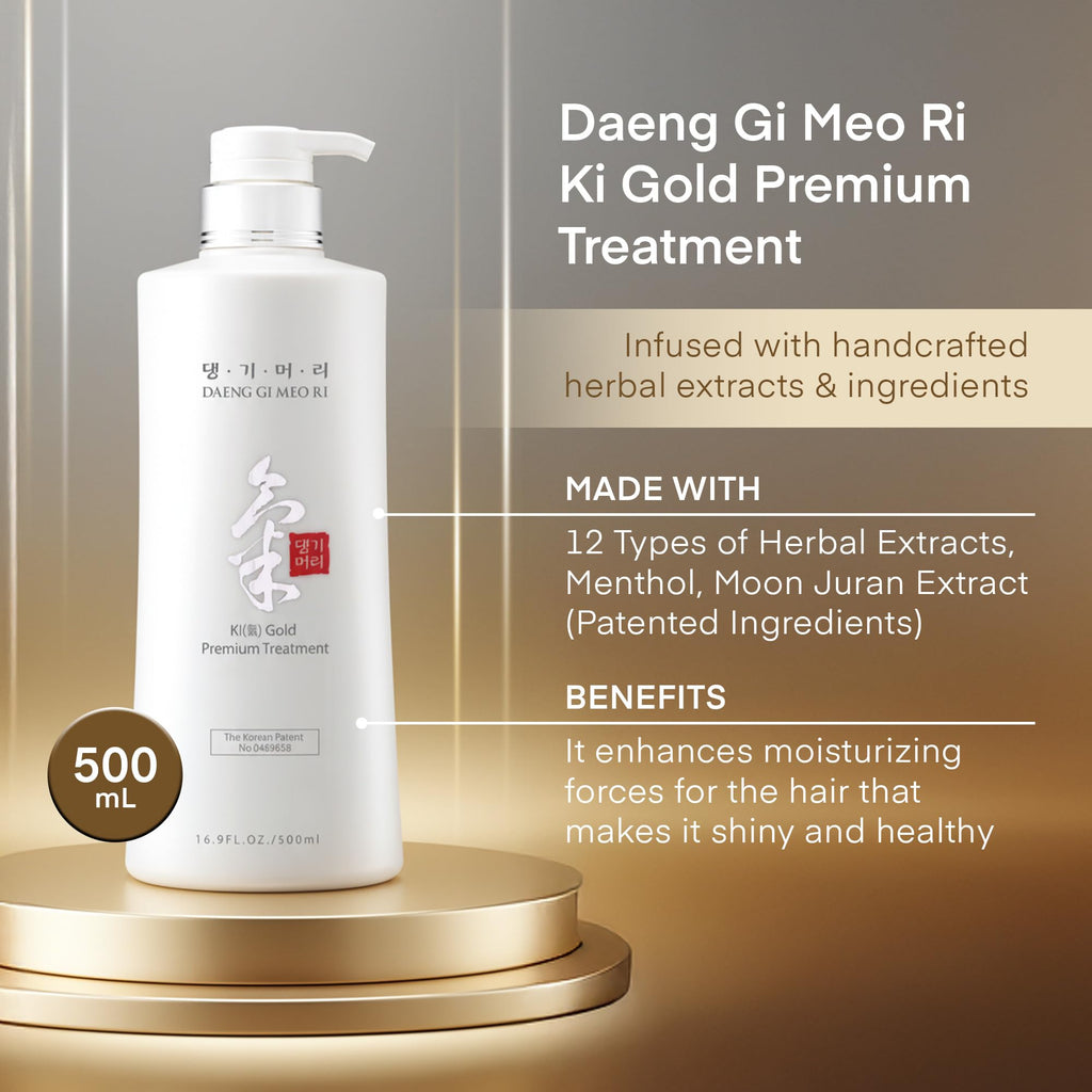 Daeng Gi Meo Ri Ki Gold Premium Shampoo + Treatment Set – Nourishing Korean K-beauty for Dry Hair