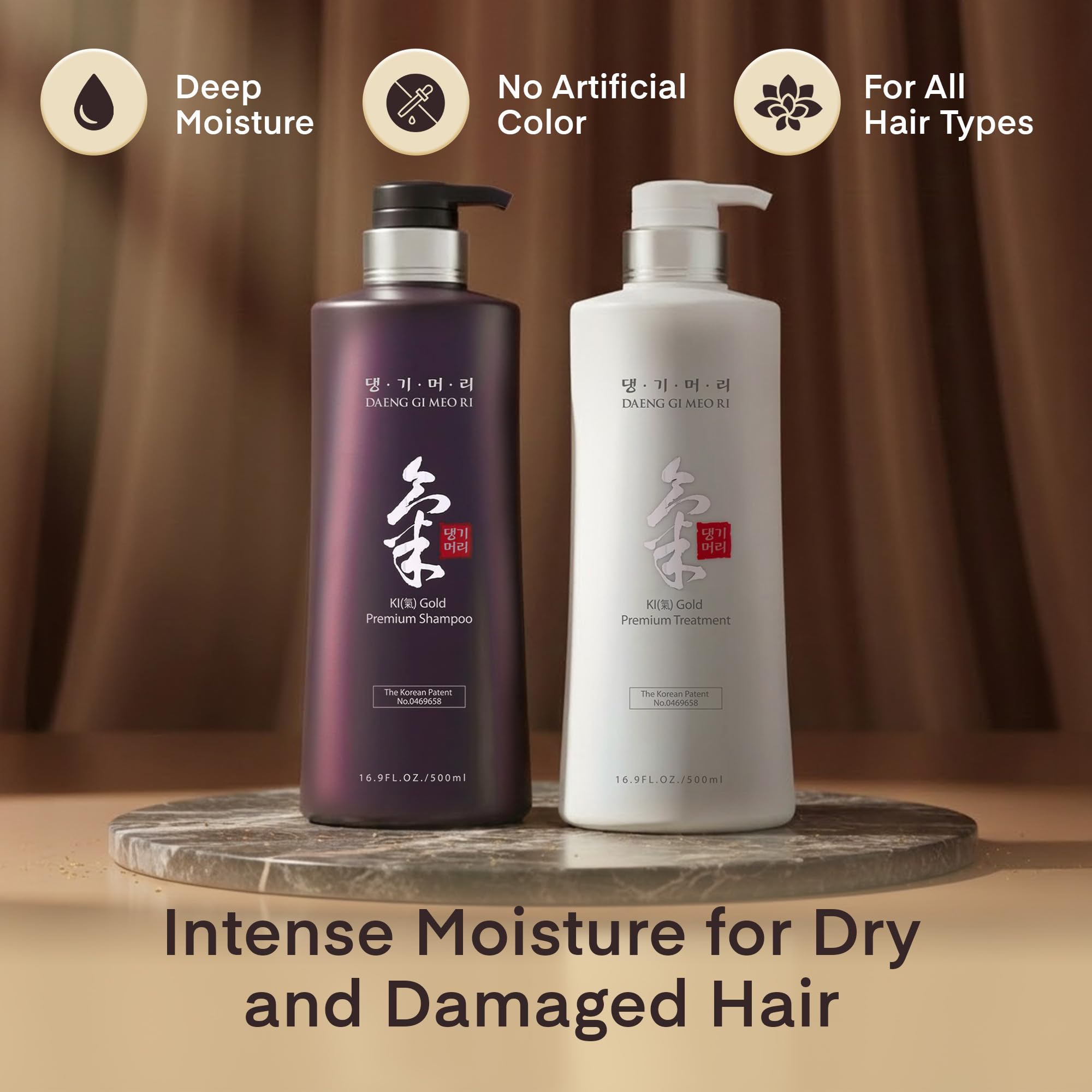 Daeng Gi Meo Ri Ki Gold Premium Shampoo + Treatment Set – Nourishing Korean K-beauty for Dry Hair