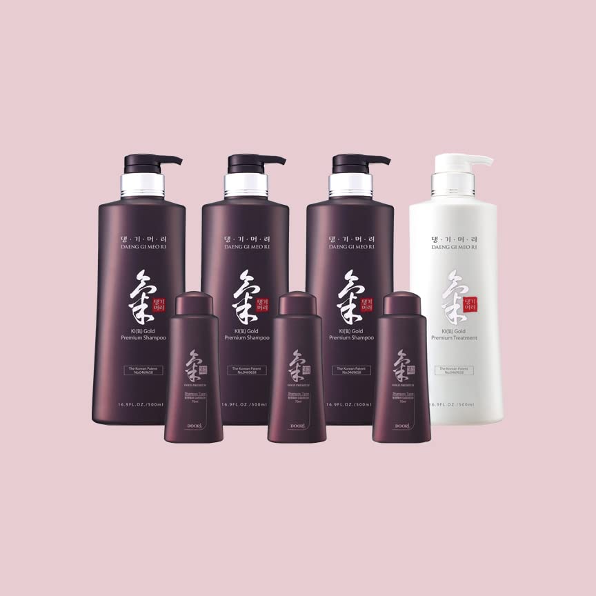 Daeng Gi Meo Ri Ki Gold Premium 4pc Hair Care Set | Hydration for Dry Hair