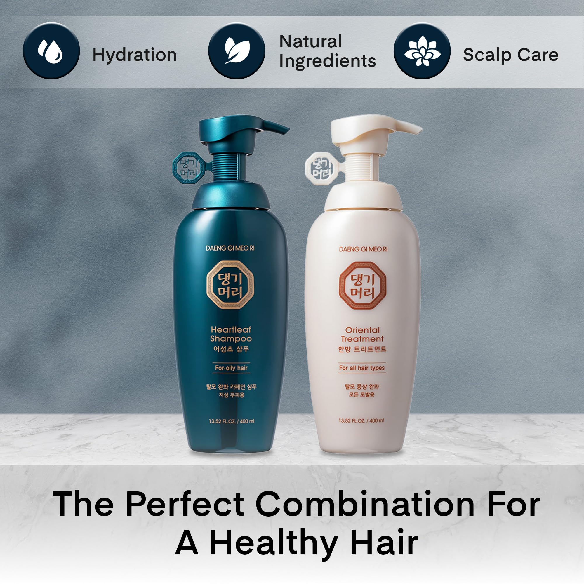 Daeng Gi Meo Ri Hair Loss Care Set – Shampoo for Oily Hair + Treatment for All Hair Types, 13.5 FL OZ