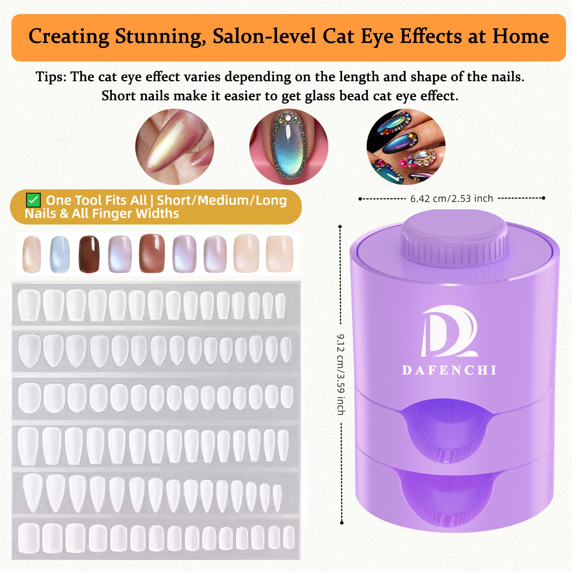 DAFENCHI Glass Bead Nail Magnet Spinner – Cat Eye Gel Polish Tool for Salon-Quality Nail Art