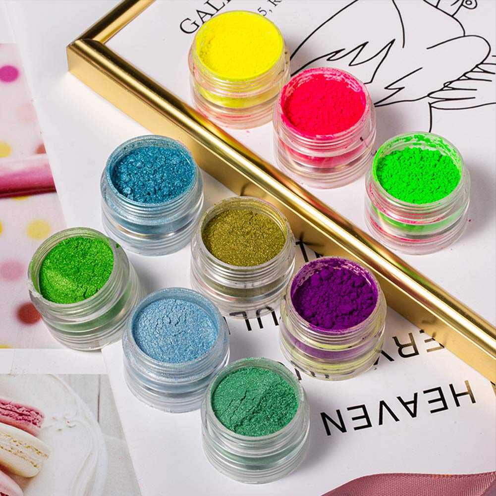 DAGEDA 24 Color Pigment Nail Powder Dust | Iridescent Glitter, Ultrafine Pearlescent Glow for UV Gel, Acrylic, and Nail Art