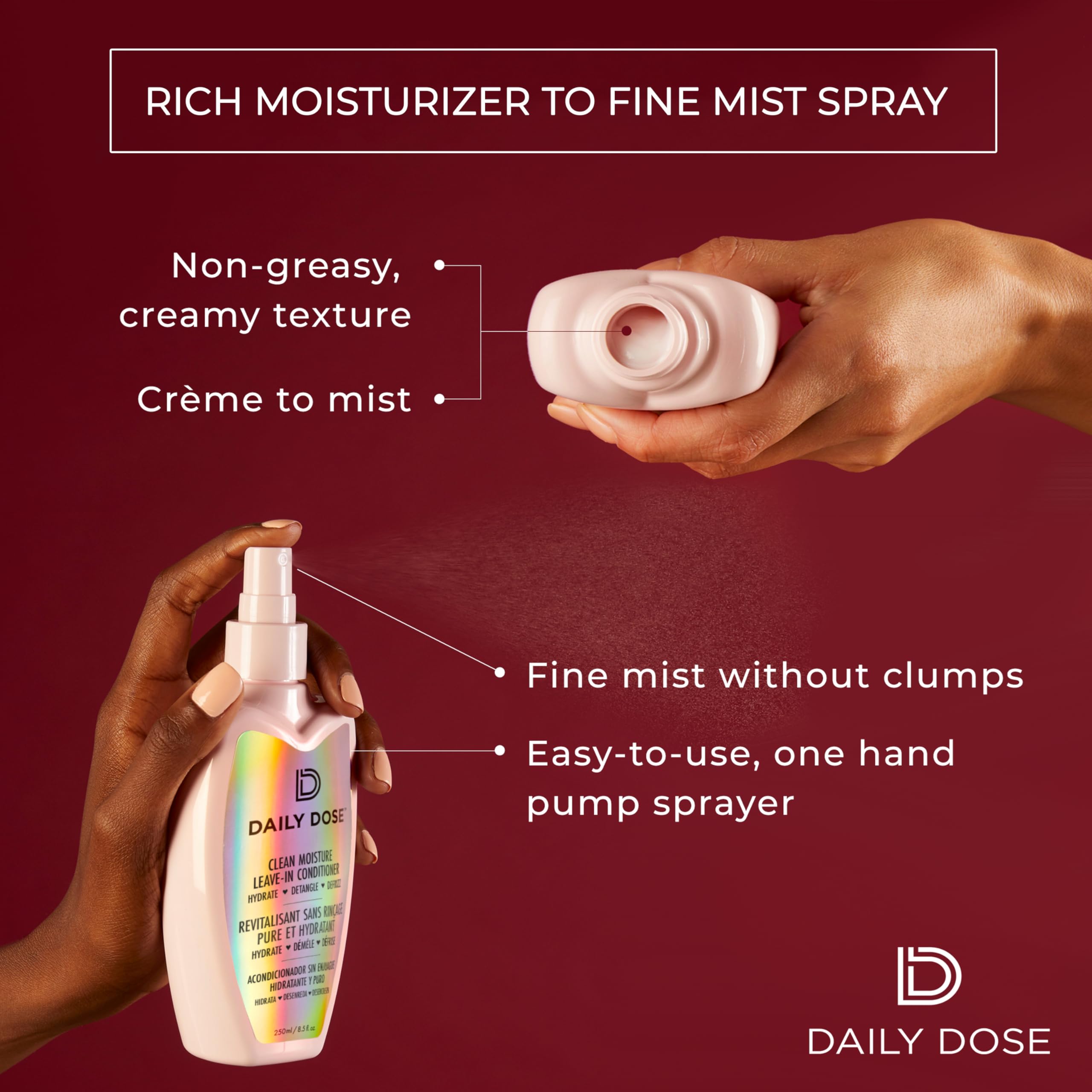 DAILY DOSE Leave-In Conditioner Duo — 8.5oz + 2oz, Award-Winning Detangler