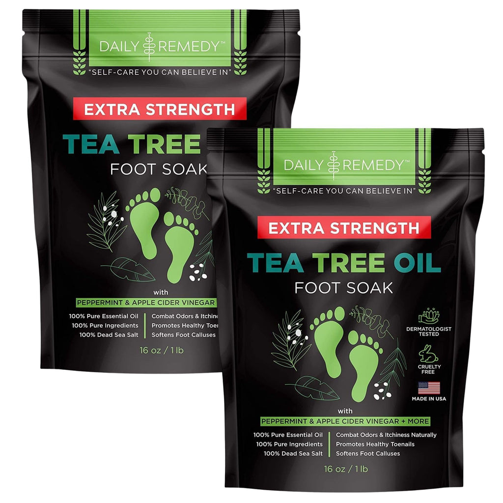 Daily Remedy Extra Strength Tea Tree Foot Soak with Epsom Salt – Made in USA (2 Pack)
