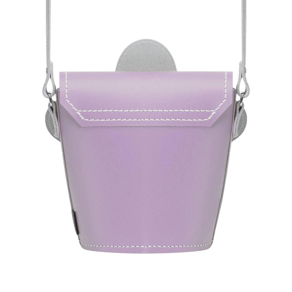 Handmade Leather Daisy Barrel Bag - Pastel Violet
