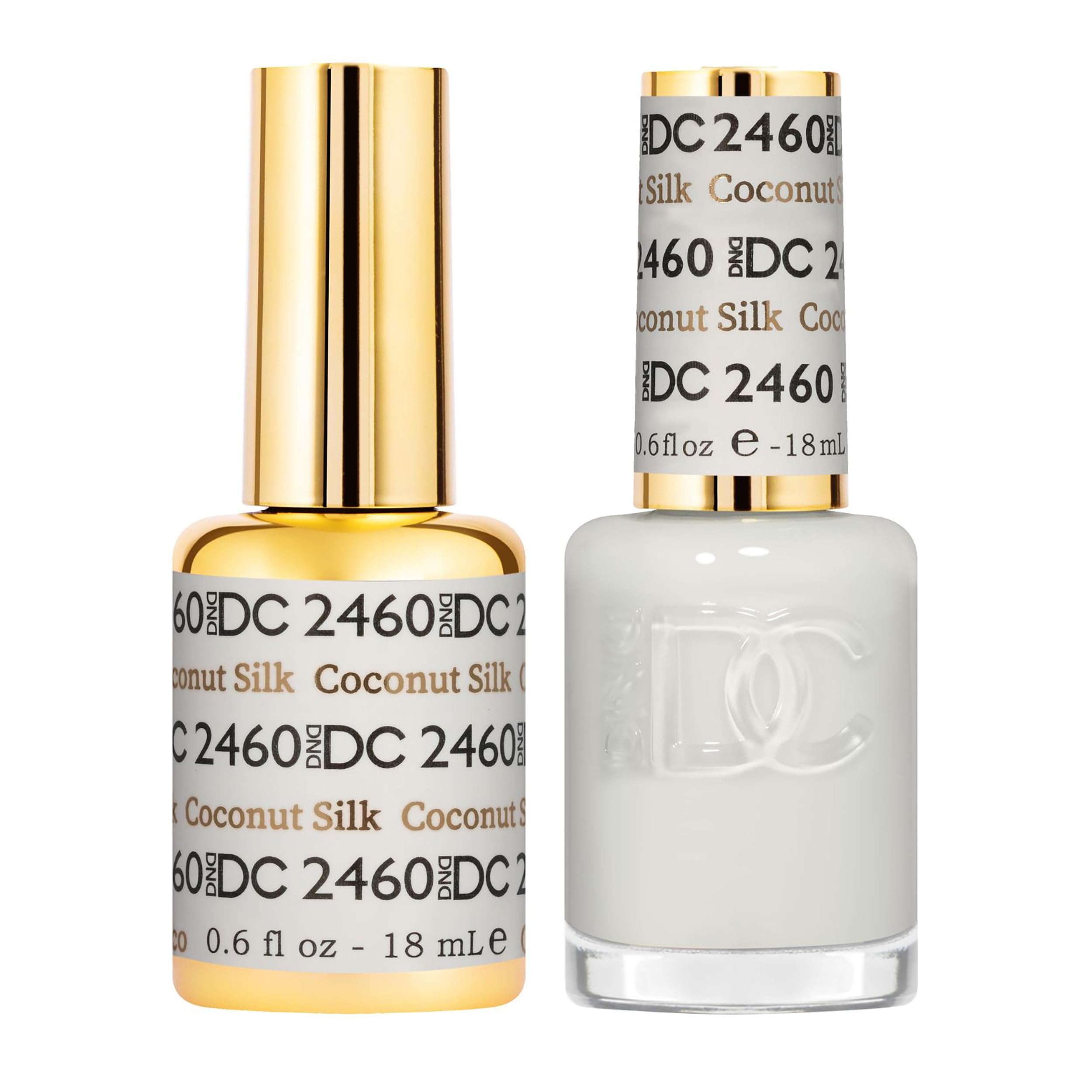 DAISY DND DC Gel Polish Set – Coconut Silk 2460, Sheer White Gel Polish + Matching Air Dry Lacquer Duo