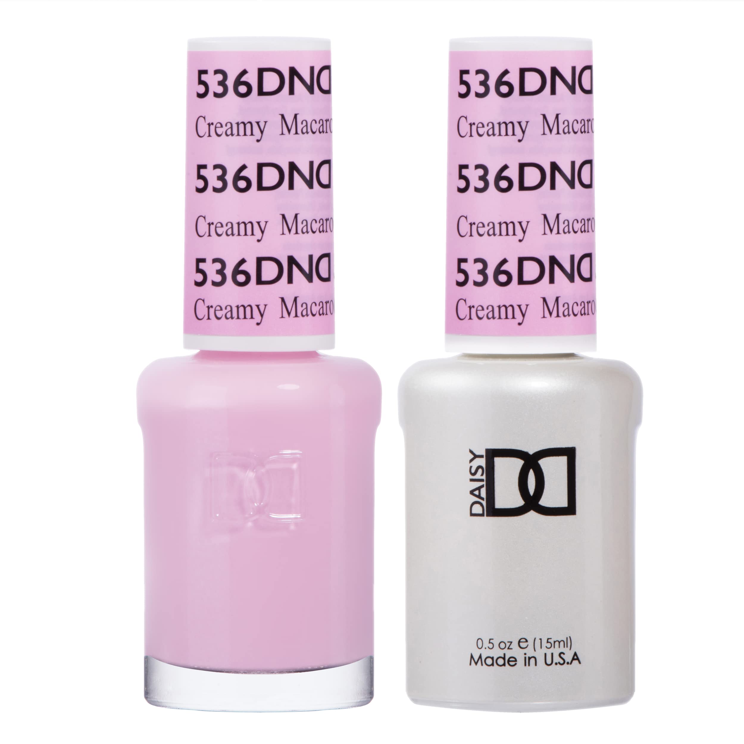 DAISY DND Gel Polish Set – Pink Collection, Creamy Macaroon #536, Gel & Lacquer Duo, Chip-Free (0.5 fl oz)