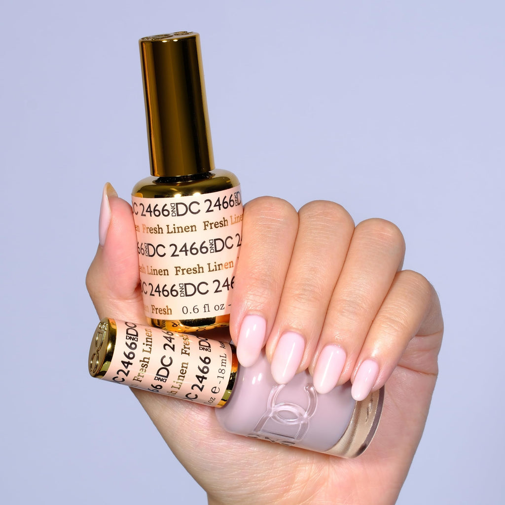 Daisy DND DC Gel Polish Set – Fresh Linen 2466 Sheer Gel & Matching Air Dry Lacquer Duo