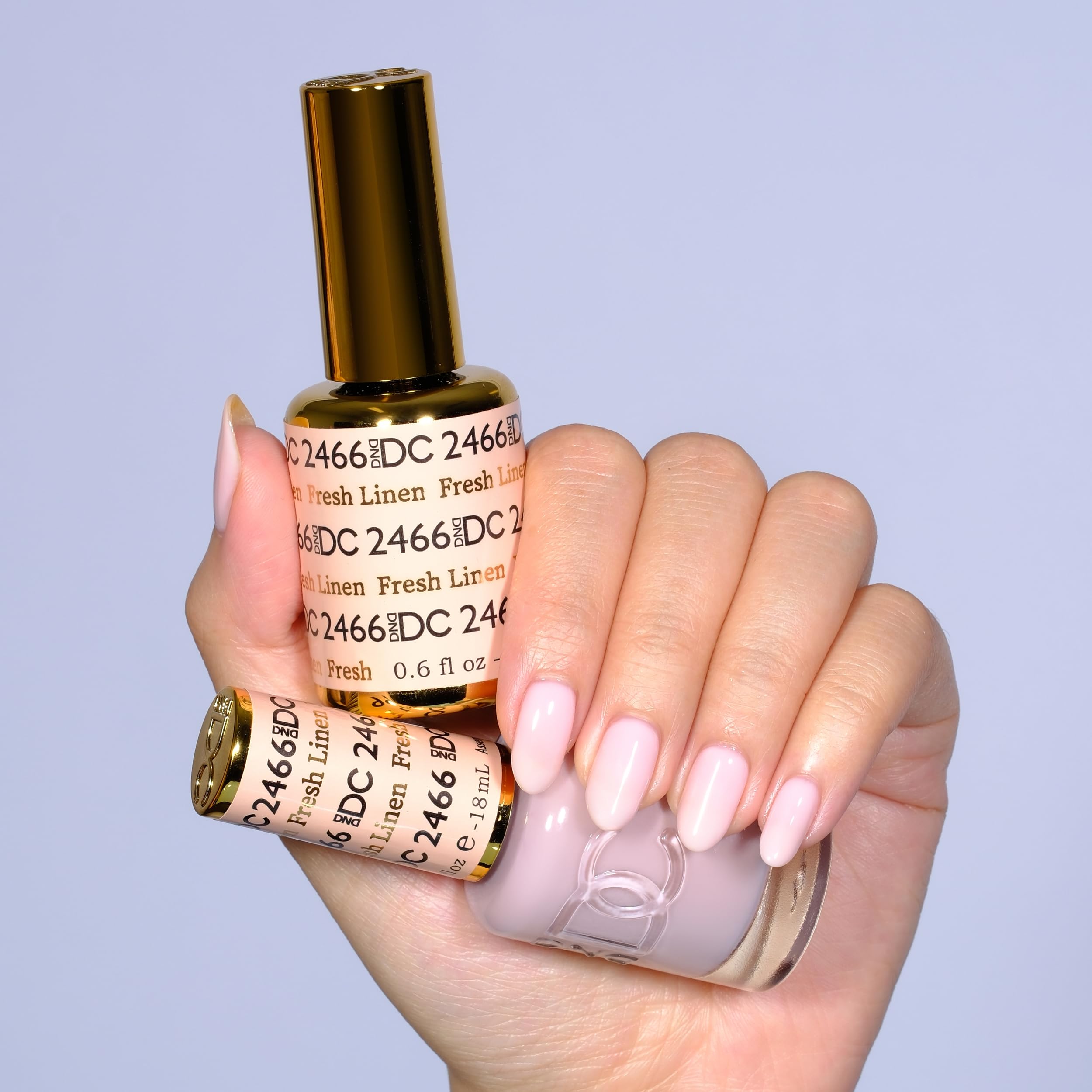 Daisy DND DC Gel Polish Set – Fresh Linen 2466 Sheer Gel & Matching Air Dry Lacquer Duo