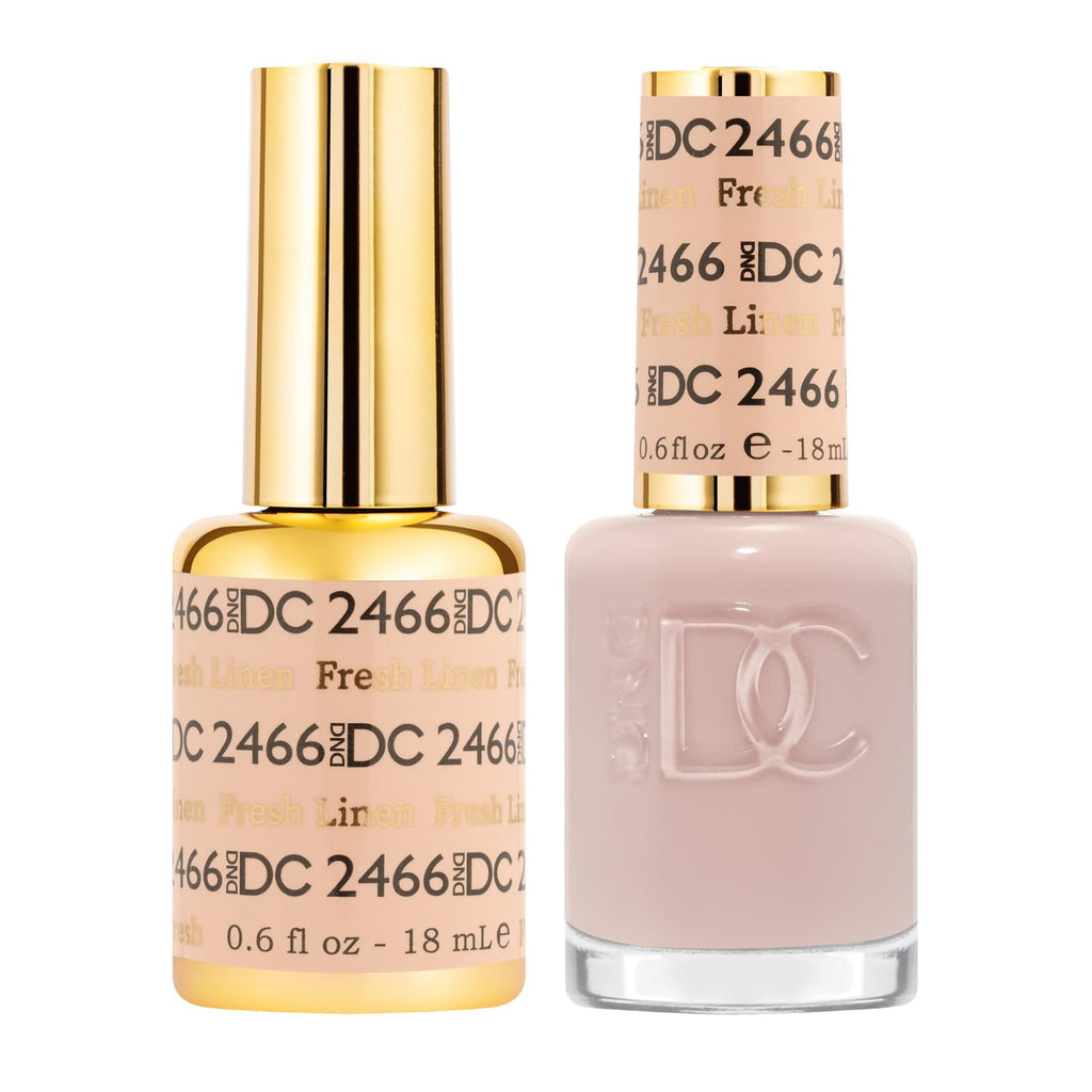 Daisy DND DC Gel Polish Set – Fresh Linen 2466 Sheer Gel & Matching Air Dry Lacquer Duo