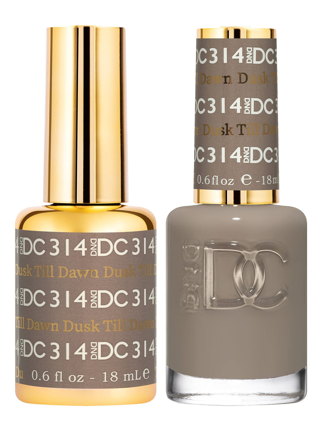 DAISY DND DC Gel Polish Set – Brown Collection, 314 Dusk Till Dawn, UV/LED Gel + Air Dry Lacquer Duo