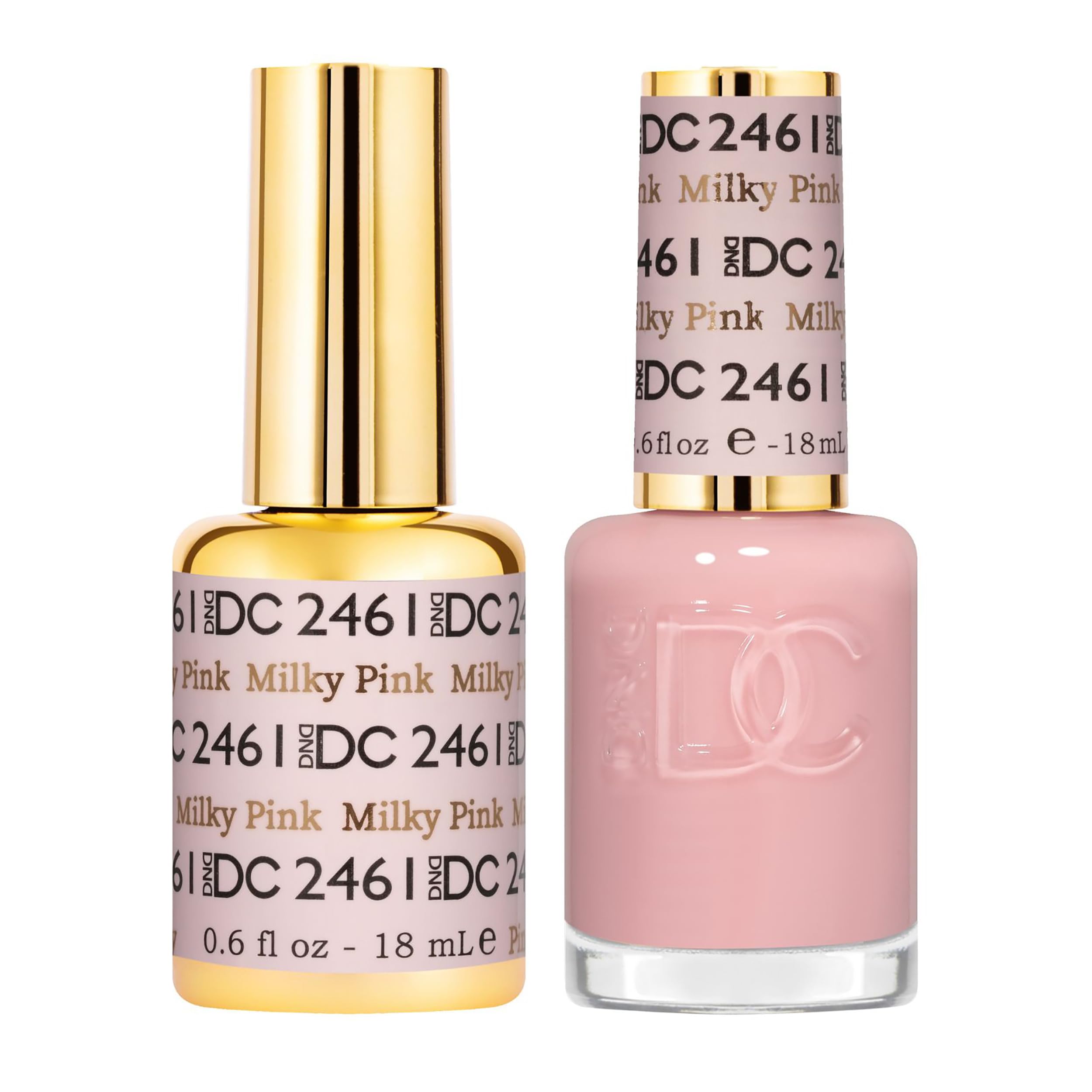DAISY DND DND DC Gel Polish Set Milky Pink 2461 – Gel Polish + Air Dry Lacquer Duo (0.5 fl oz each)