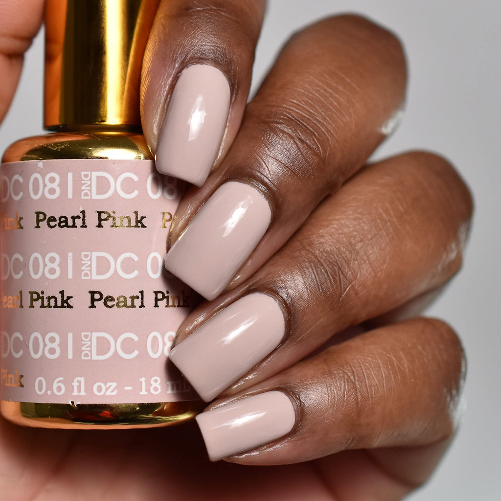 DAISY DND DC Gel Polish Set – White Collection Pearl Pink 081, Gel Polish + Air-Dry Lacquer (0.5 fl oz)