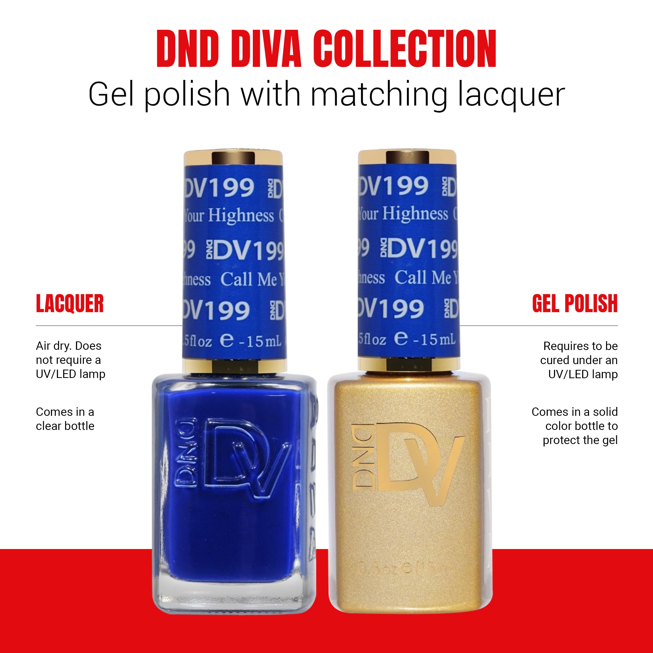 Daisy DND Diva Gel Polish Set – Call Me Your Highness Duo (0.5 fl oz) | First Class Collection