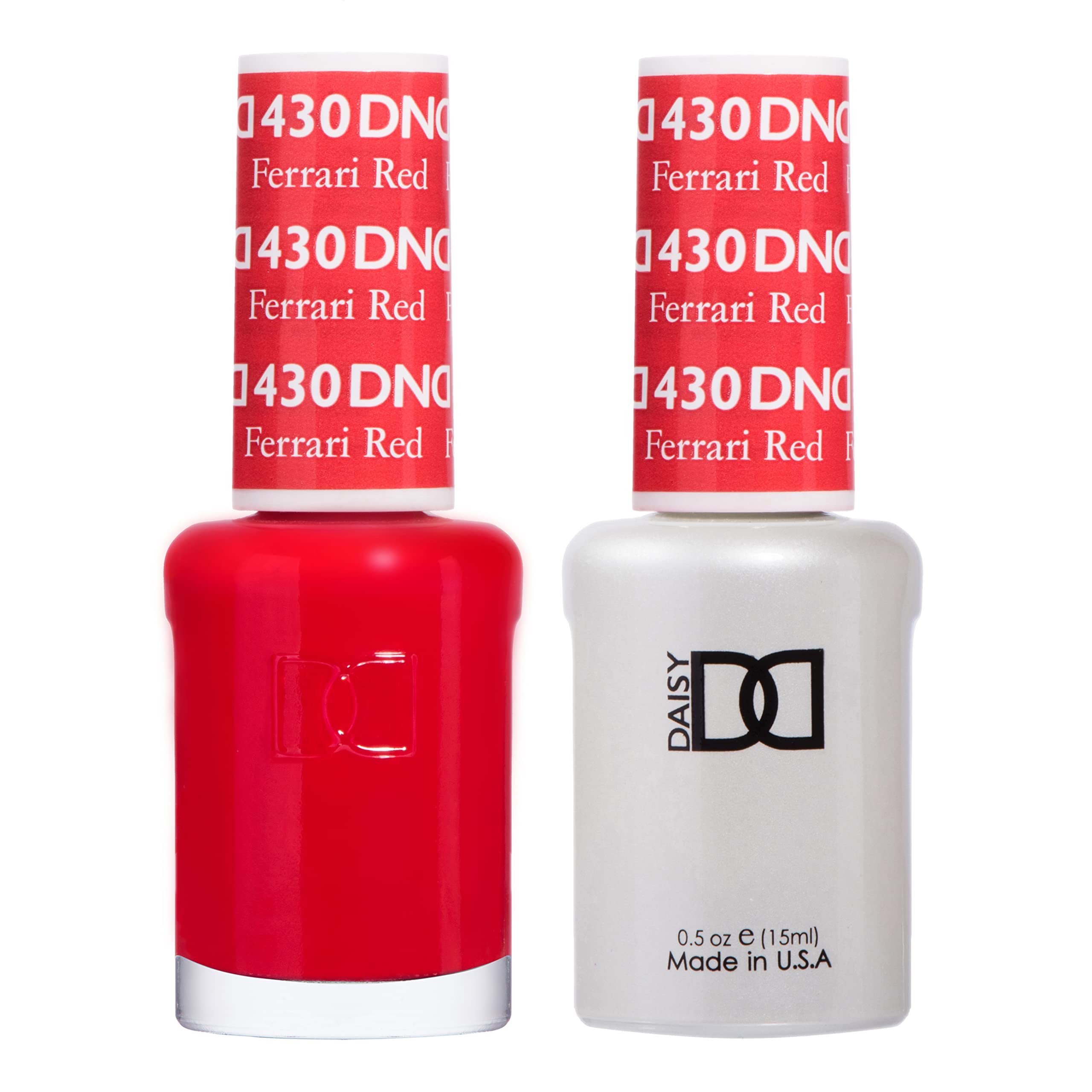 DAISY DND Gel Polish Set – Ferrari Red #430, 0.5 fl oz Duo (Gel Polish + Lacquer)