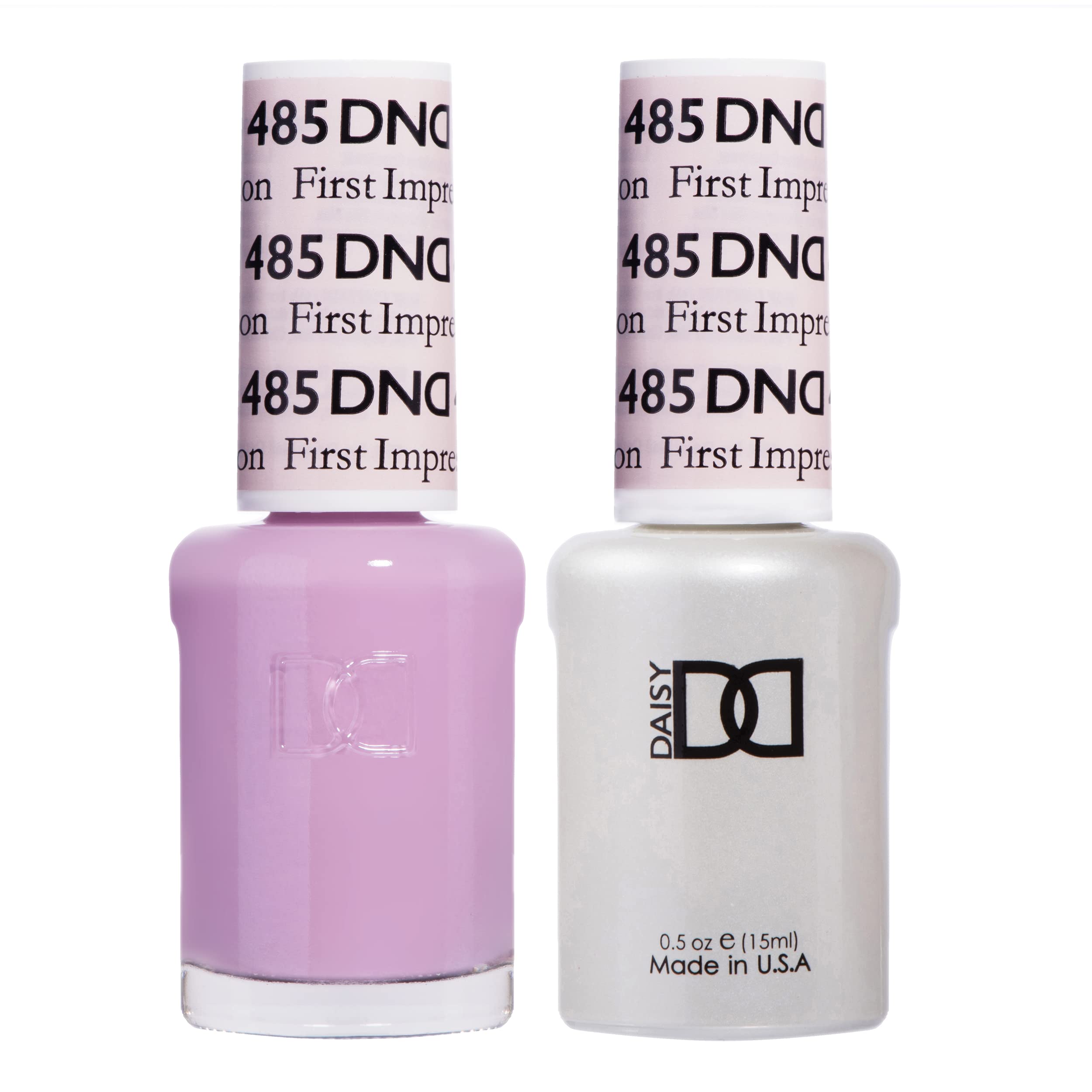 DAISY DND Gel Polish Set – Pink Collection, First Impression #485, Gel Polish + Matching Lacquer (0.5 fl oz each)
