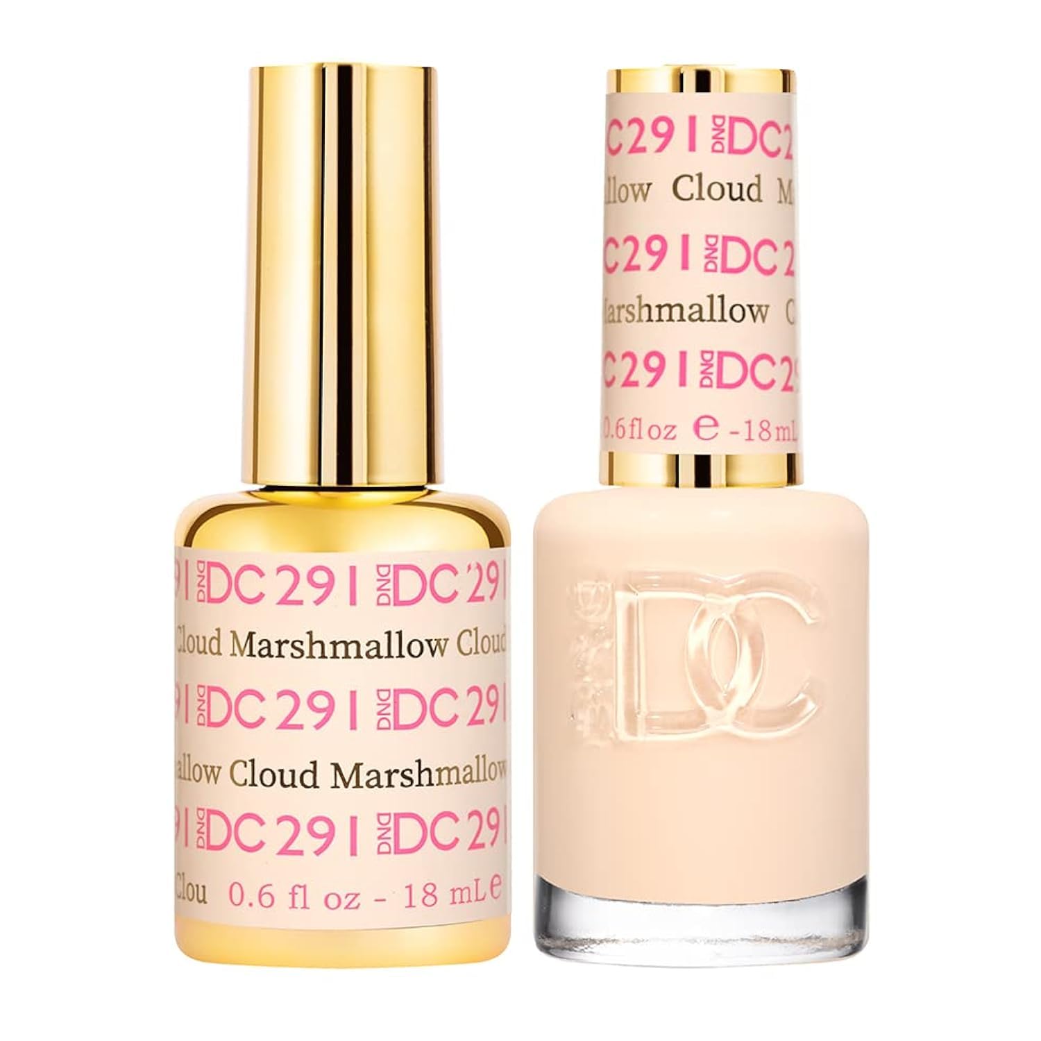 DAISY DND DC Gel Polish Set – Beige Nude Marshmallow Cloud Duo, 0.5 fl oz