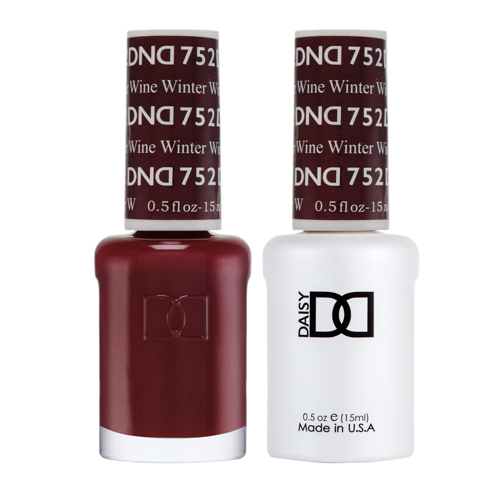 Daisy DND Gel Polish Set – Winter Wine 752: Gel Polish + Nail Lacquer Duo (0.5 fl oz each)