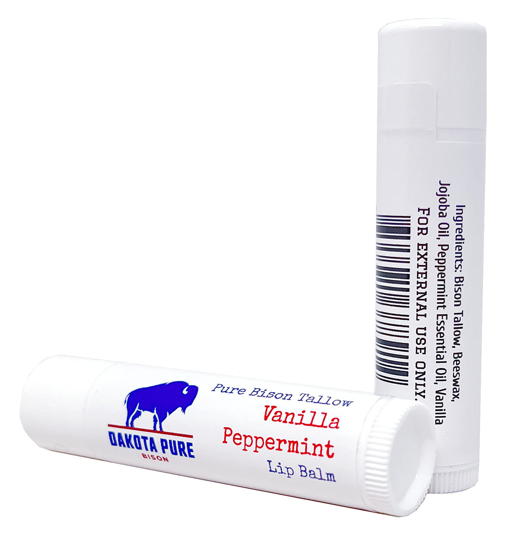 Dakota Pure Bison Tallow Balm Set of 2 – Vanilla Peppermint Lip Balm