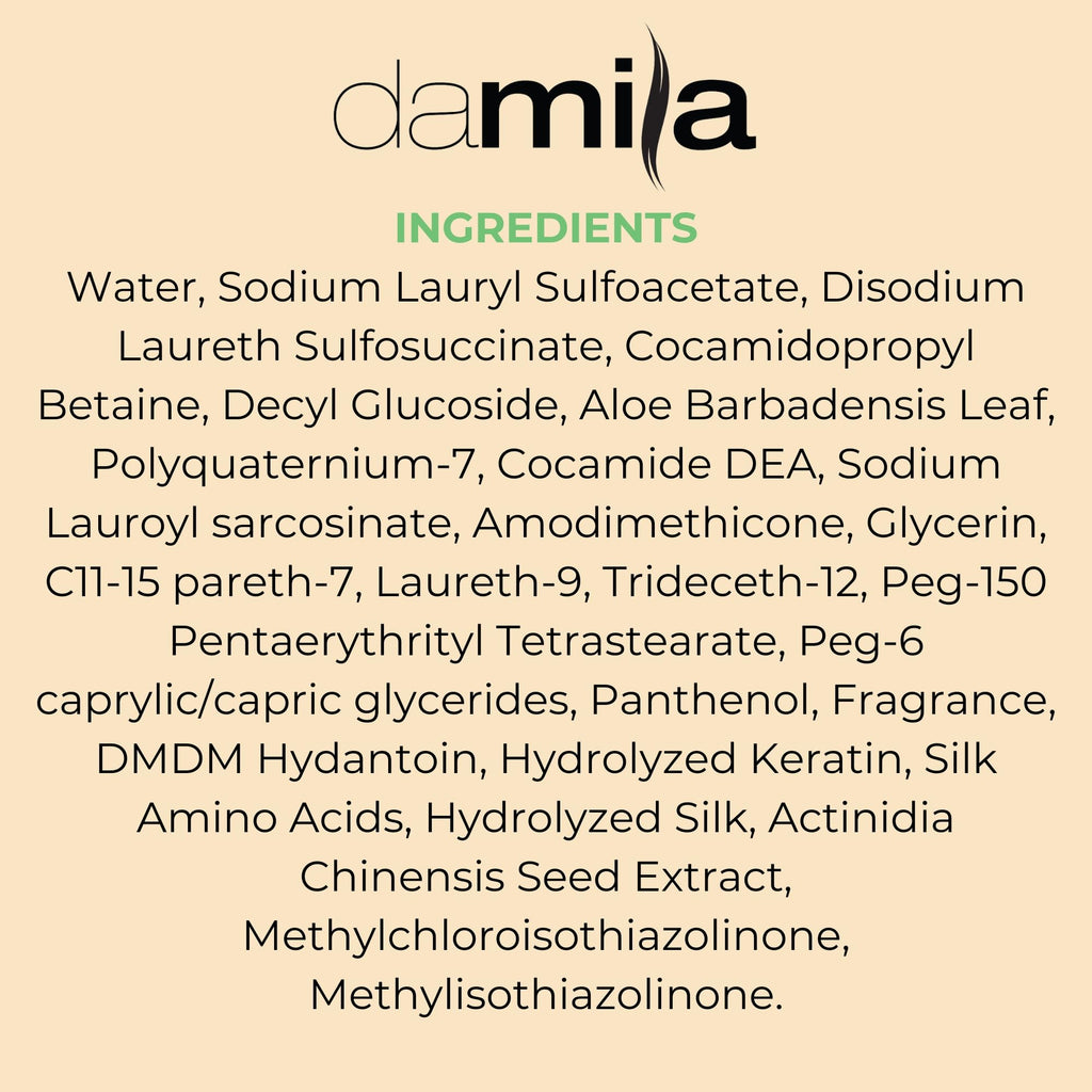Damila Salt & Sulfate Free Shampoo & Conditioner for Keratin & Color-Treated Hair – 33.8 oz