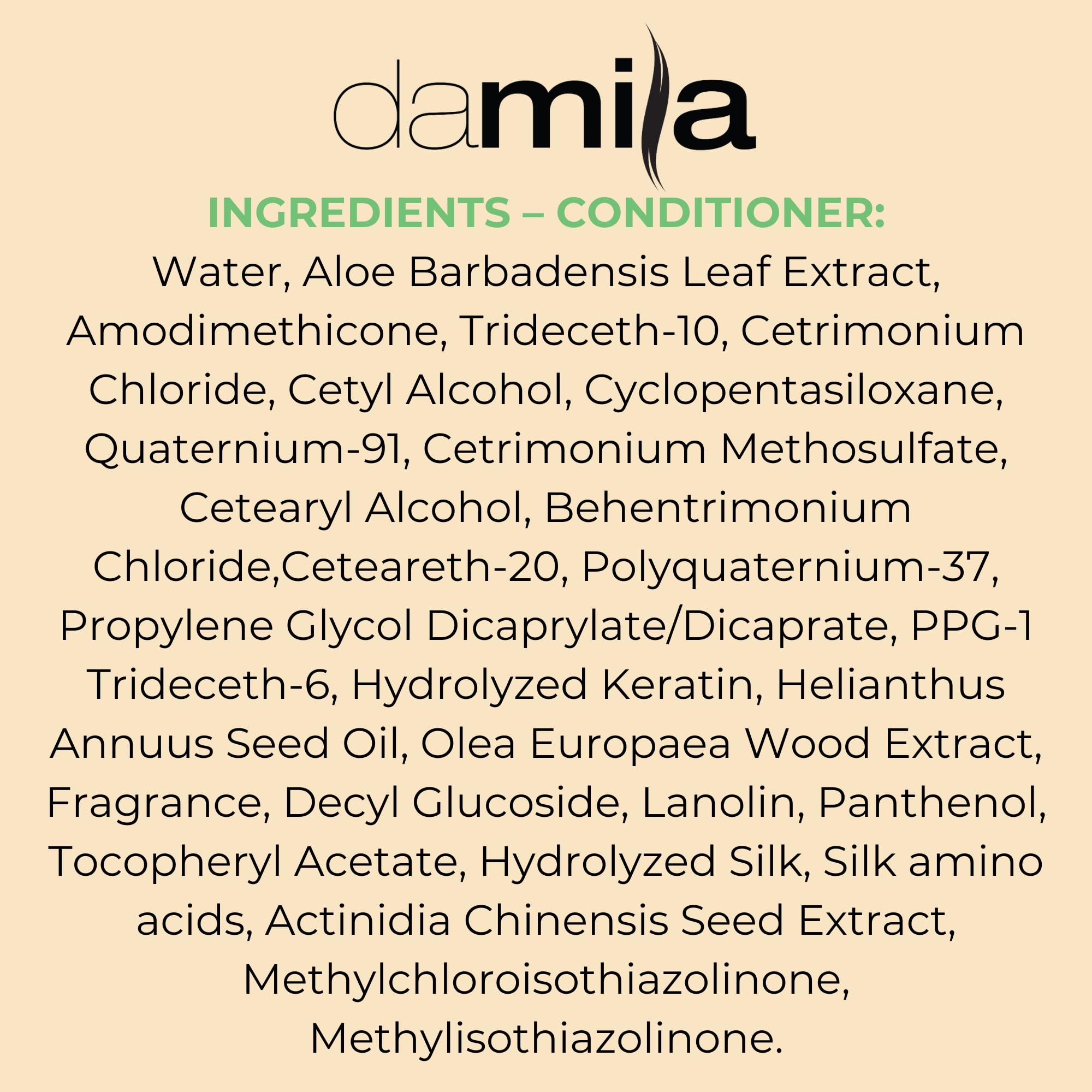 Damila Salt & Sulfate Free Shampoo & Conditioner for Keratin & Color-Treated Hair – Professional Keratin Value Pack (16.9 oz)