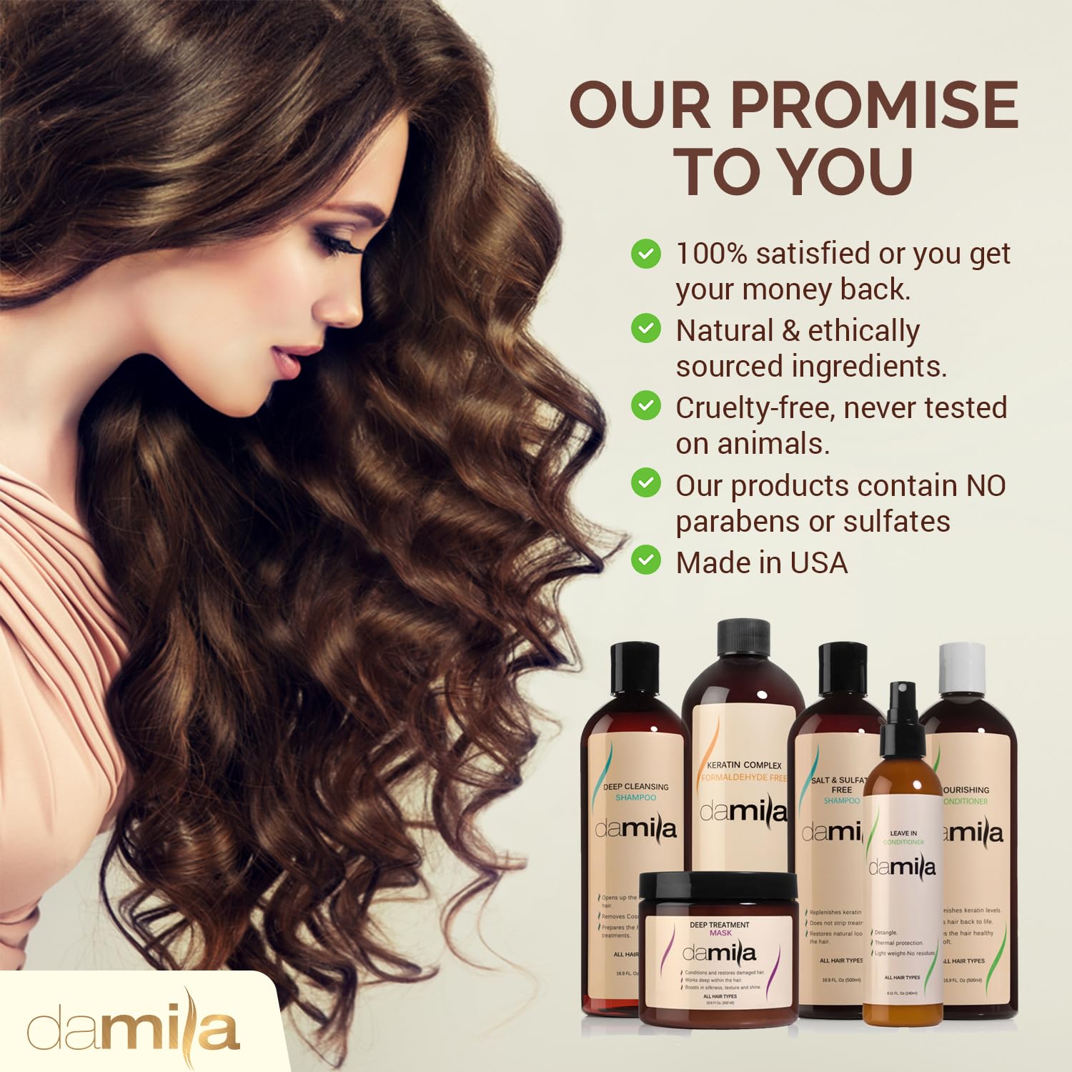 Damila Deep Cleansing Shampoo – Clarifying Shampoo for All Hair Types | Degreases, Removes Residue & Product Build-Up | Preps Hair for Keratin Treatment – 33.9 oz
