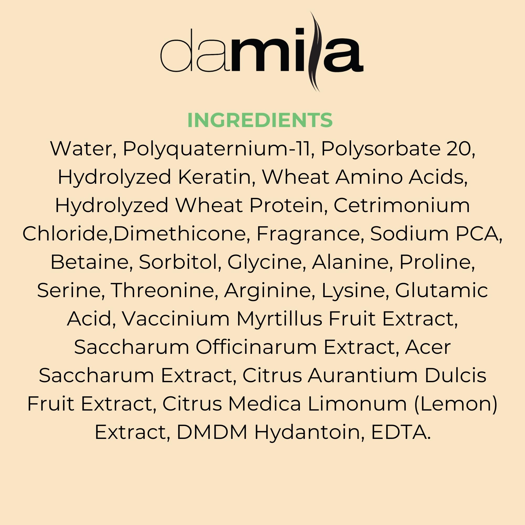 damila Keratin Leave-In Conditioner Spray for Fine, Dry, Damaged & Curly Hair | Detangles & Heat Protection
