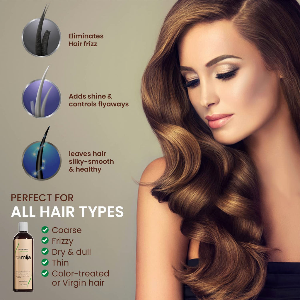 Damila Nourishing Conditioner with Keratin & Aloe Vera — Hydration for Damaged Hair