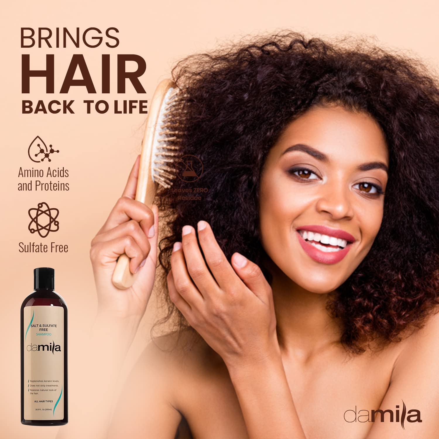 damila Salt & Sulfate Free Shampoo for Keratin & Color-Treated Hair - 16.9 fl oz