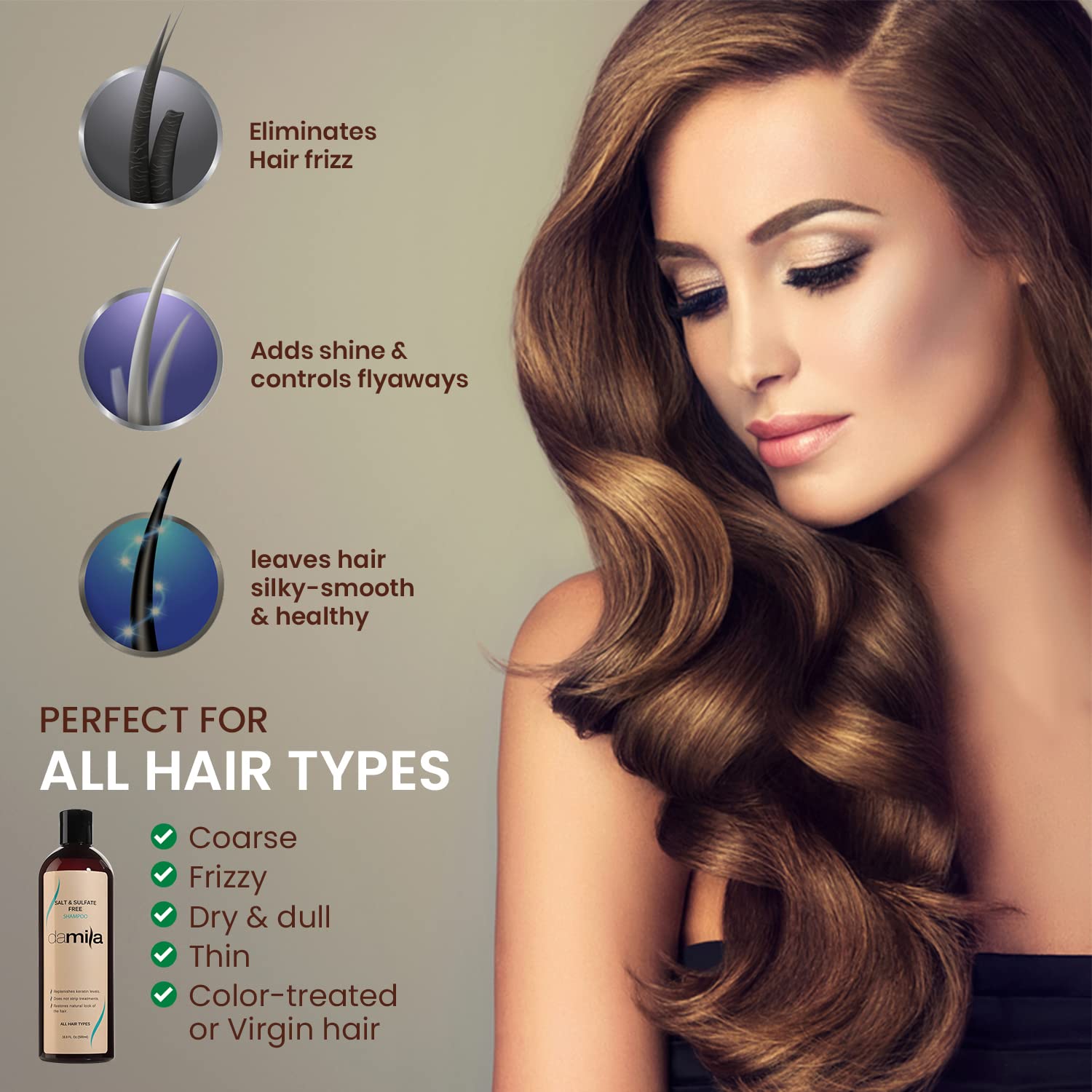 damila Salt & Sulfate Free Shampoo for Keratin & Color-Treated Hair - 16.9 fl oz