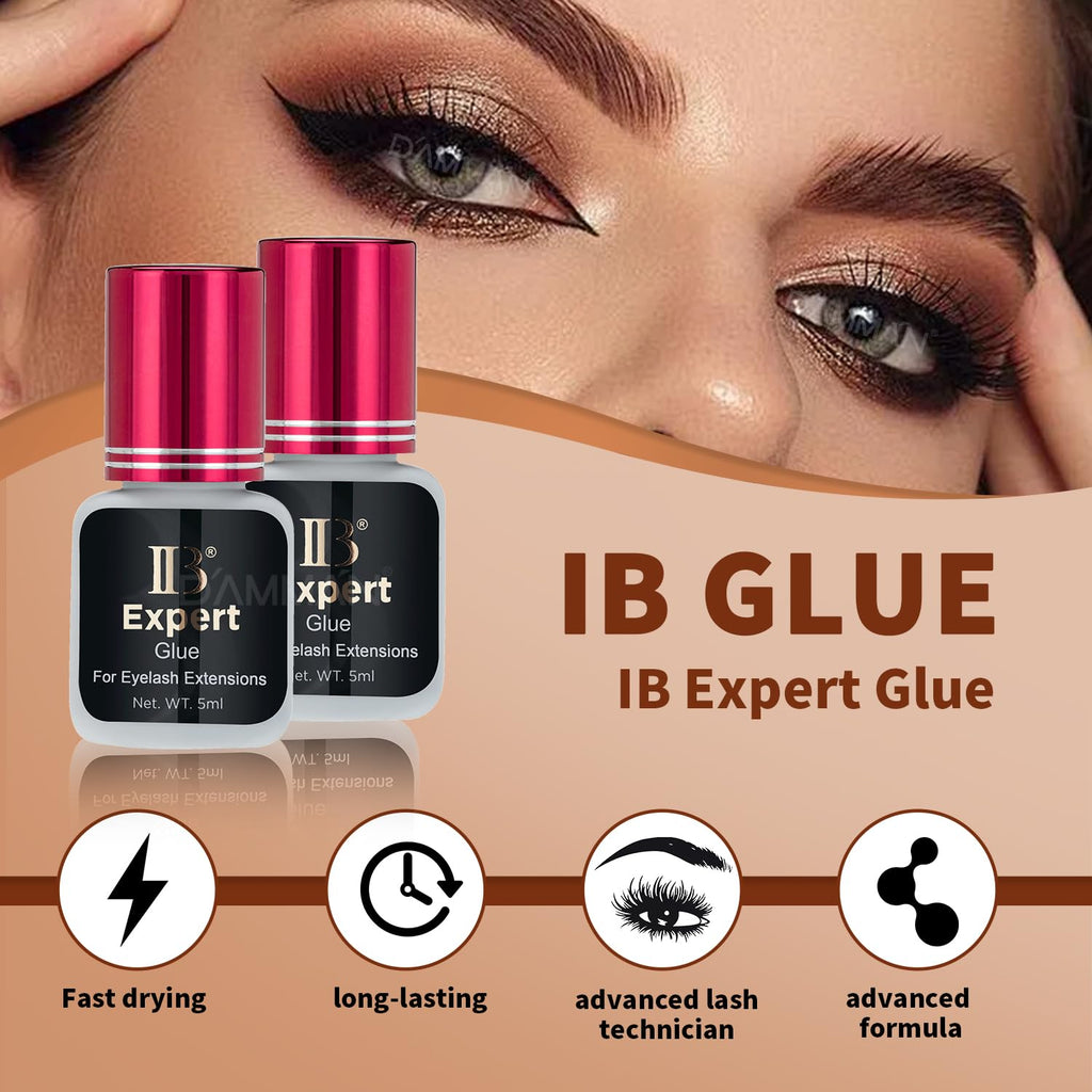 DAMMAN One Bottle 5ml IB Expert Glue – Fast-Drying Eyelash Extension Adhesive, No Fume No Odor