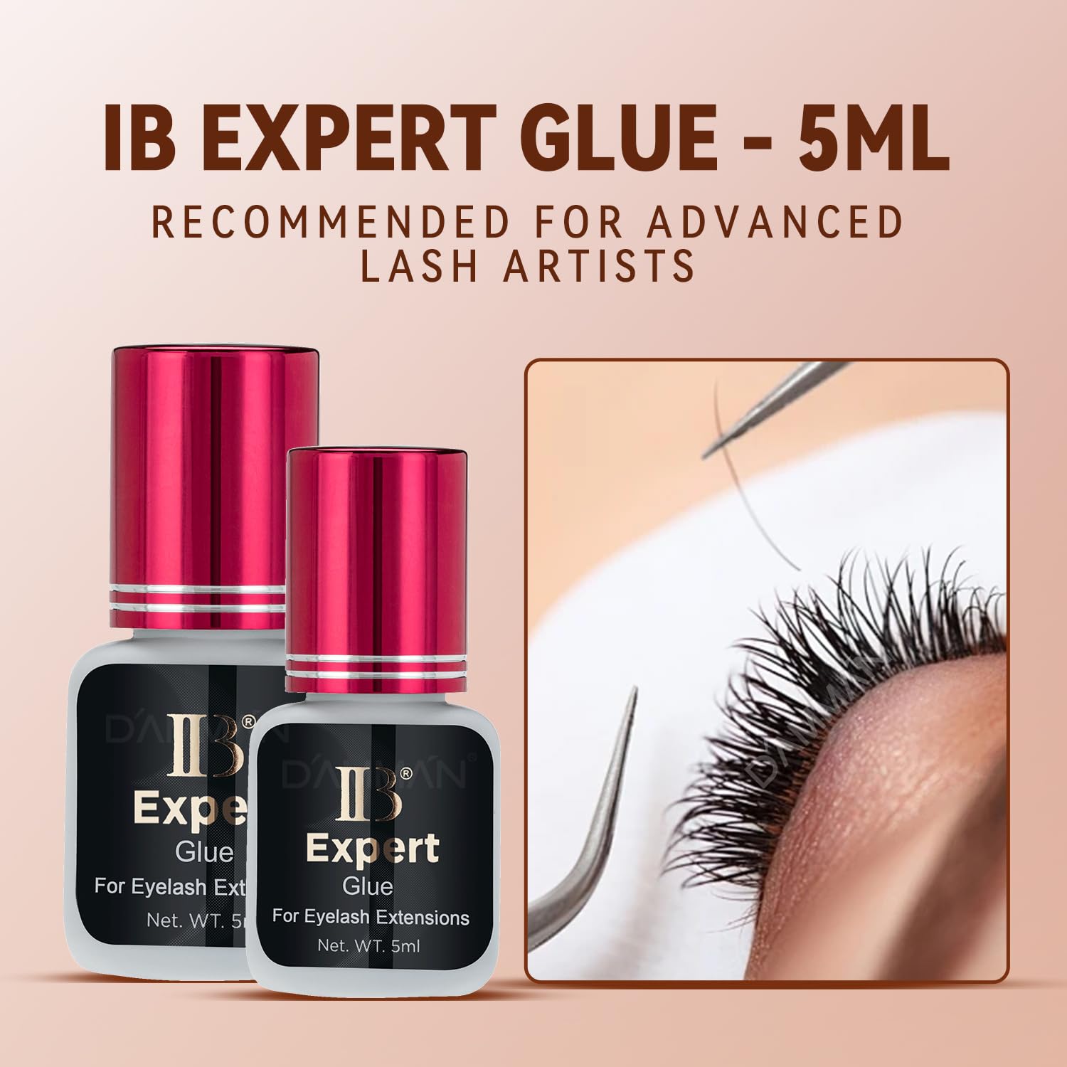 DAMMAN One Bottle 5ml IB Expert Glue – Fast-Drying Eyelash Extension Adhesive, No Fume No Odor
