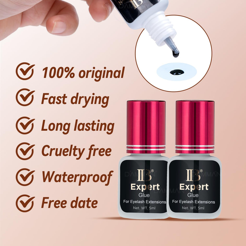 DAMMAN One Bottle 5ml IB Expert Glue – Fast-Drying Eyelash Extension Adhesive, No Fume No Odor