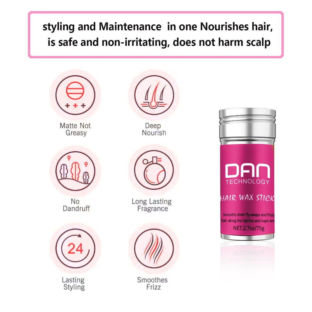 DAN Technology Hair Wax Stick for Women – Smoothing Flyaways & Frizz Control (2.7 oz)