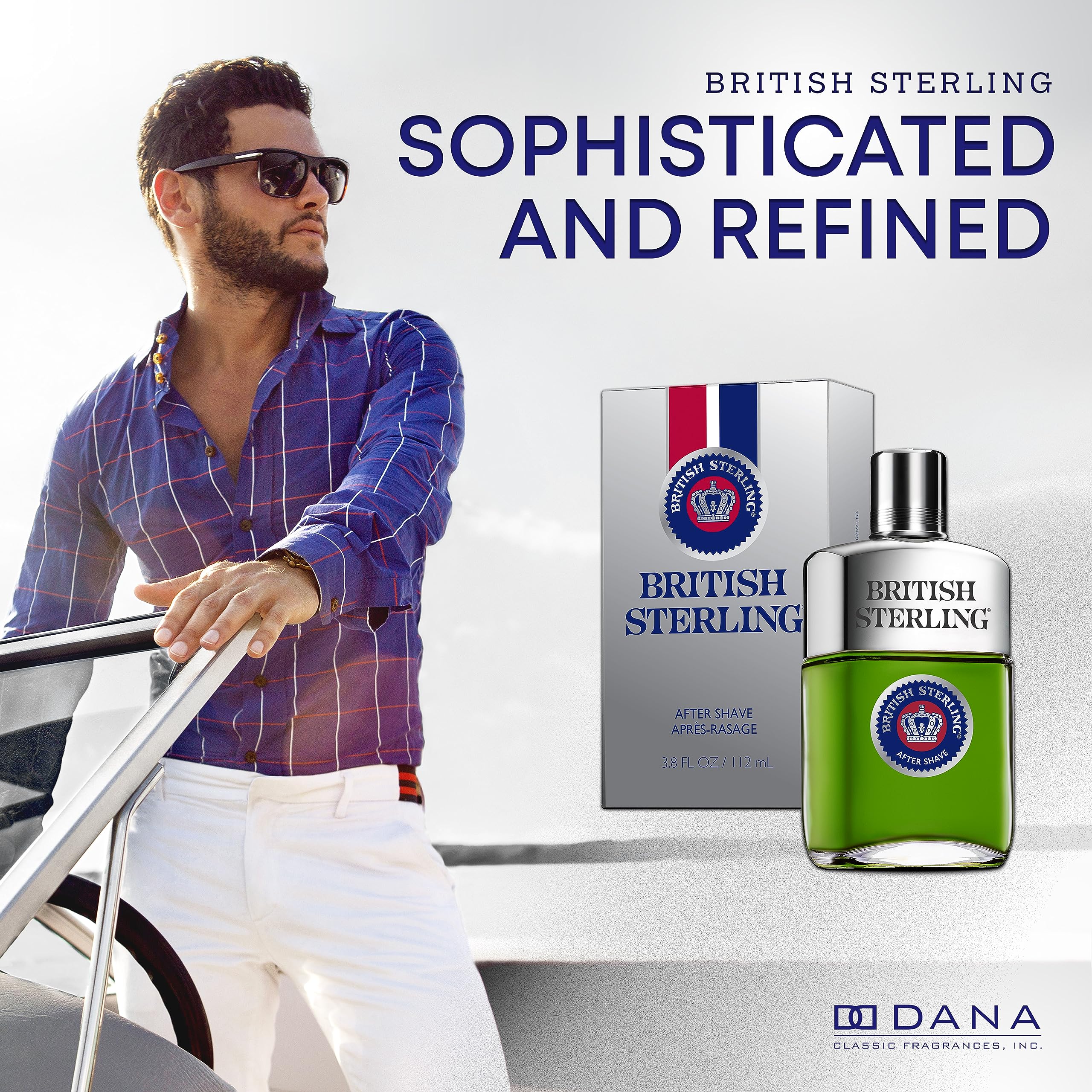 Dana British Sterling Aftershave for Men - 3.8 oz | Classic Scent