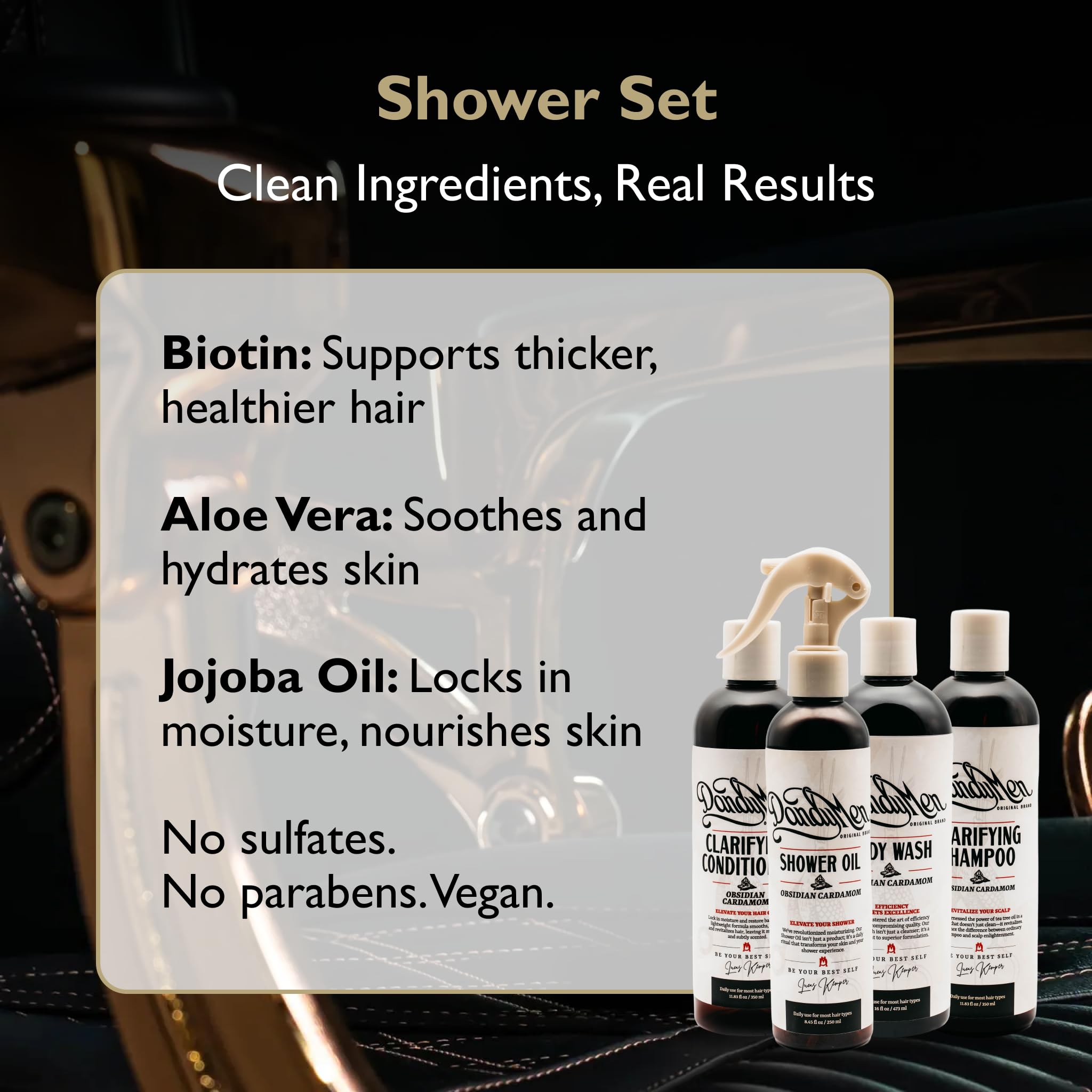 DandyMen Men’s Shower Set – Obsidian Cardamom