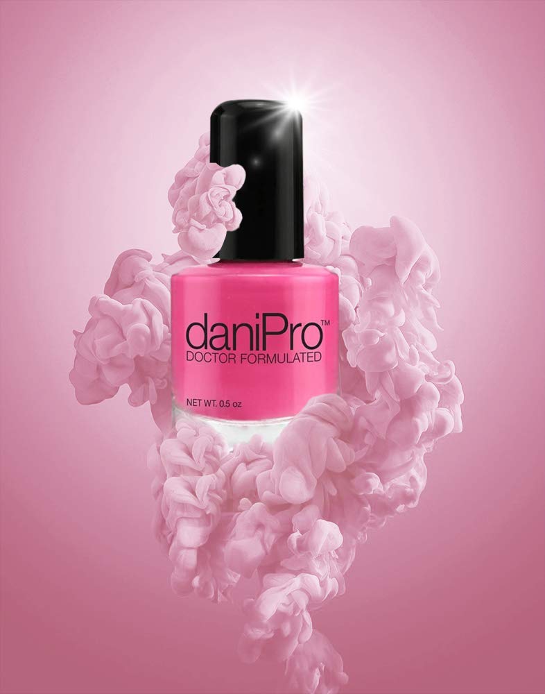 daniPro Doctor Formulated Nail Polish – Hot Pink | Undecylenic Acid, Biotin & Vitamins A & E, 4-Free, Quick-Dry, Made in USA
