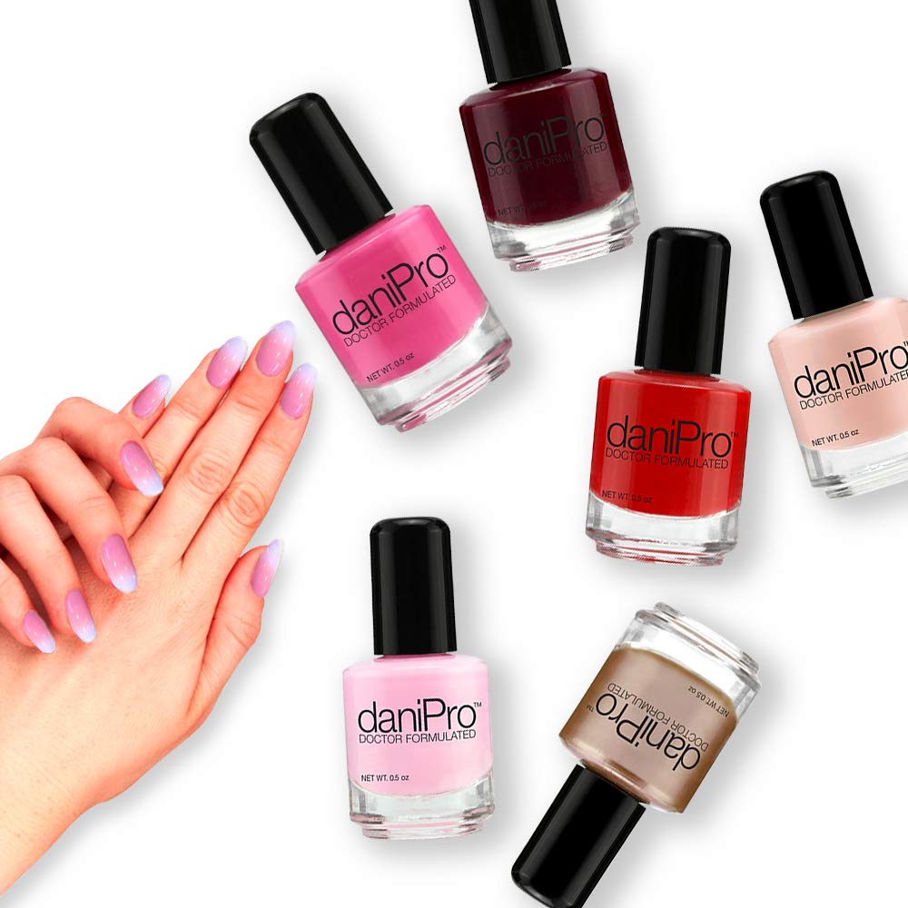 daniPro Doctor Formulated Nail Polish – Hot Pink | Undecylenic Acid, Biotin & Vitamins A & E, 4-Free, Quick-Dry, Made in USA