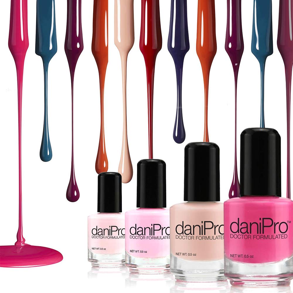 daniPro Doctor Formulated Nail Polish – Hot Pink | Undecylenic Acid, Biotin & Vitamins A & E, 4-Free, Quick-Dry, Made in USA