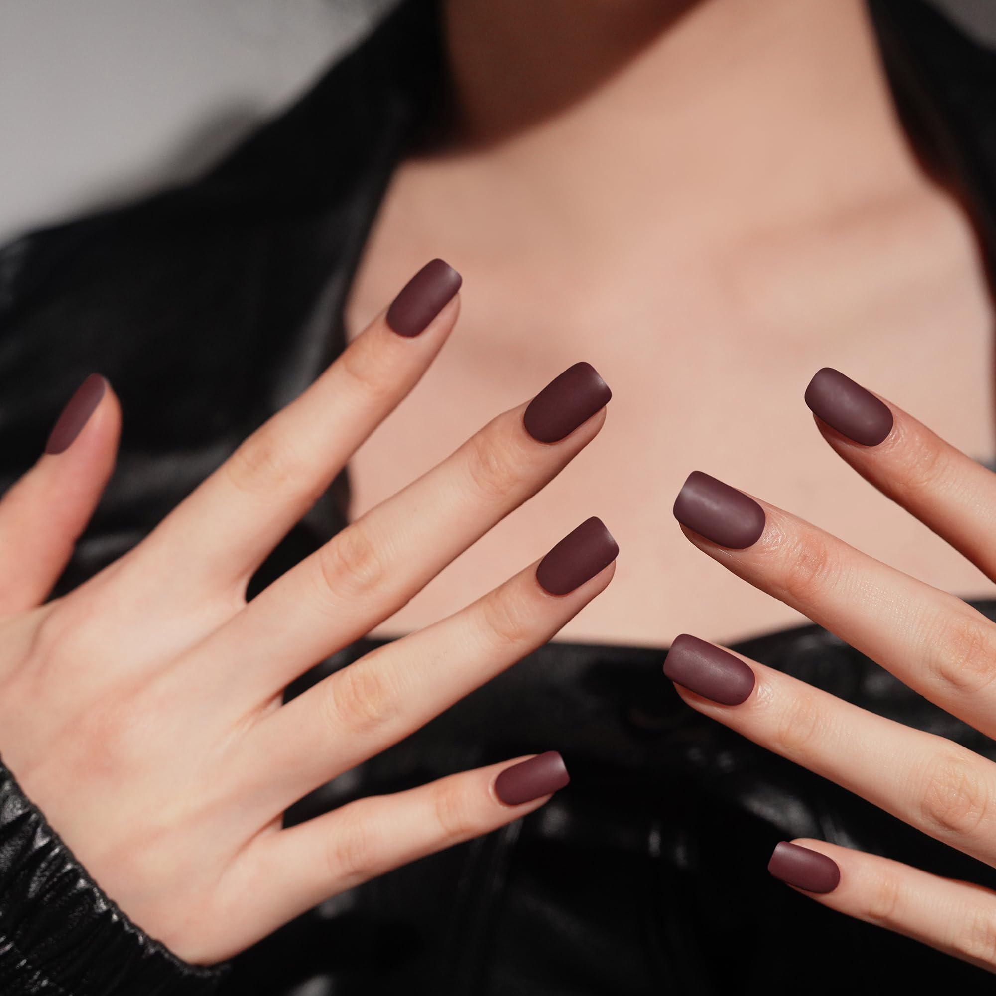 DANNI & TONI Semi-Cured Gel Nail Strips Matte Burgundy – Velvet Rouge | Easy At-Home Manicure